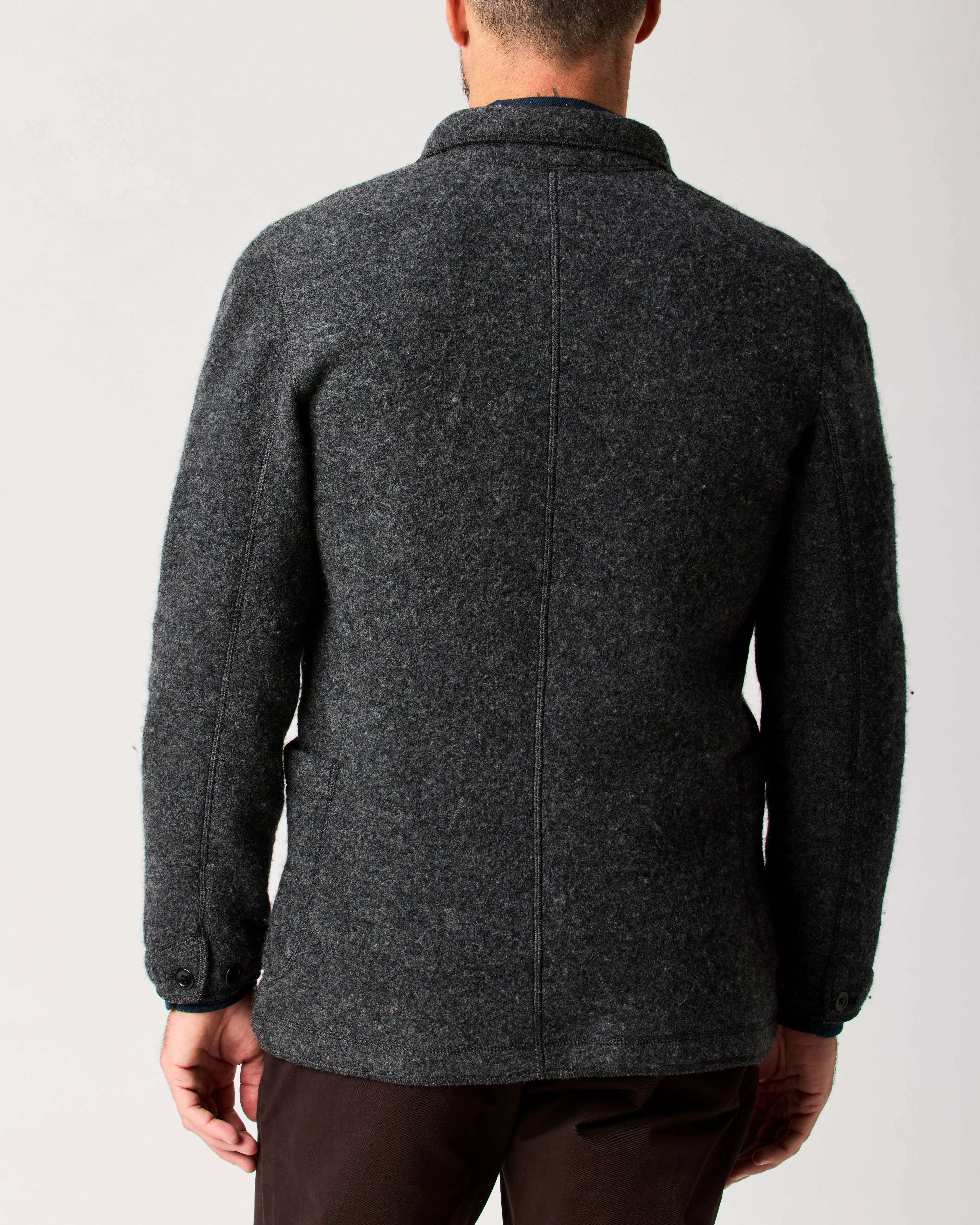 Flint and Tinder Boiled Wool Chore Blazer - Dark Charcoal Flint and Tinder Boiled Wool Chore Blazer - Dark Charcoal