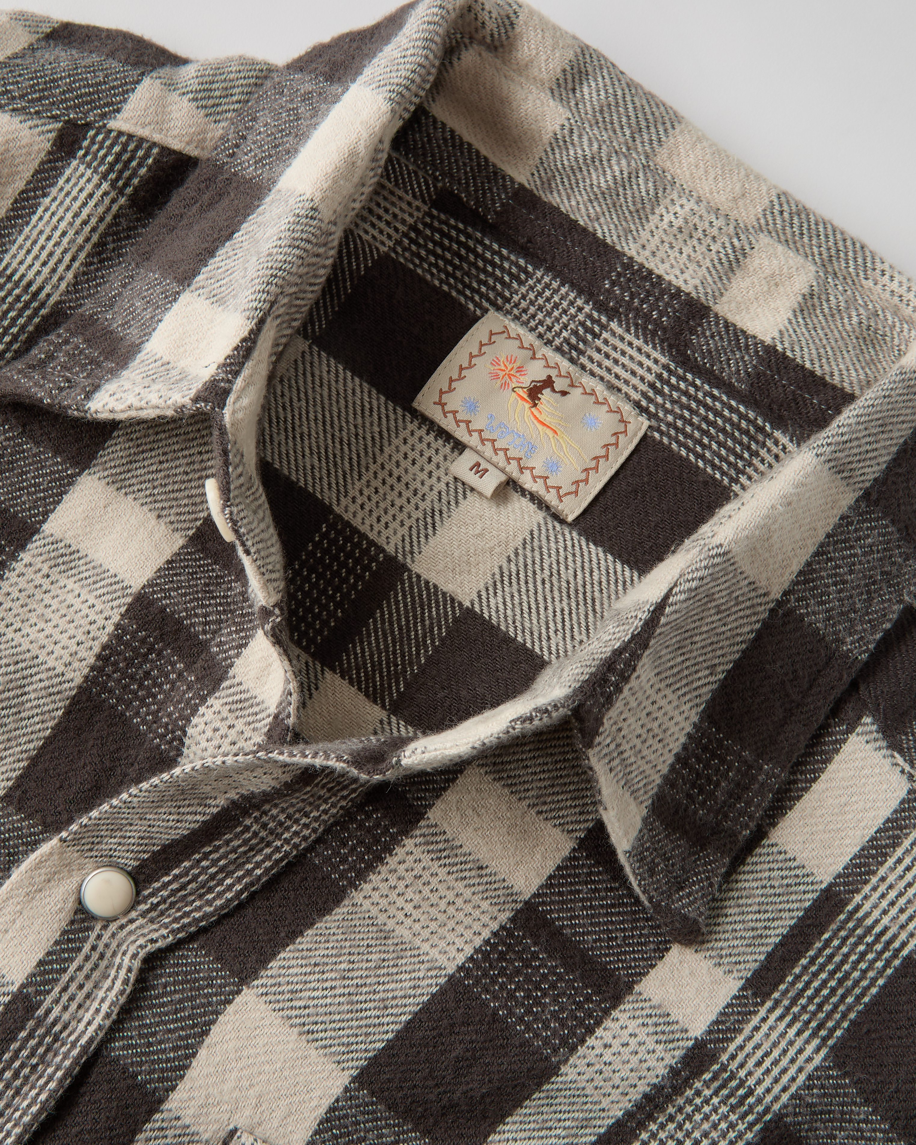 Wythe New York Washed Flannel Pearlsnap Shirt - Night Pitch | Long