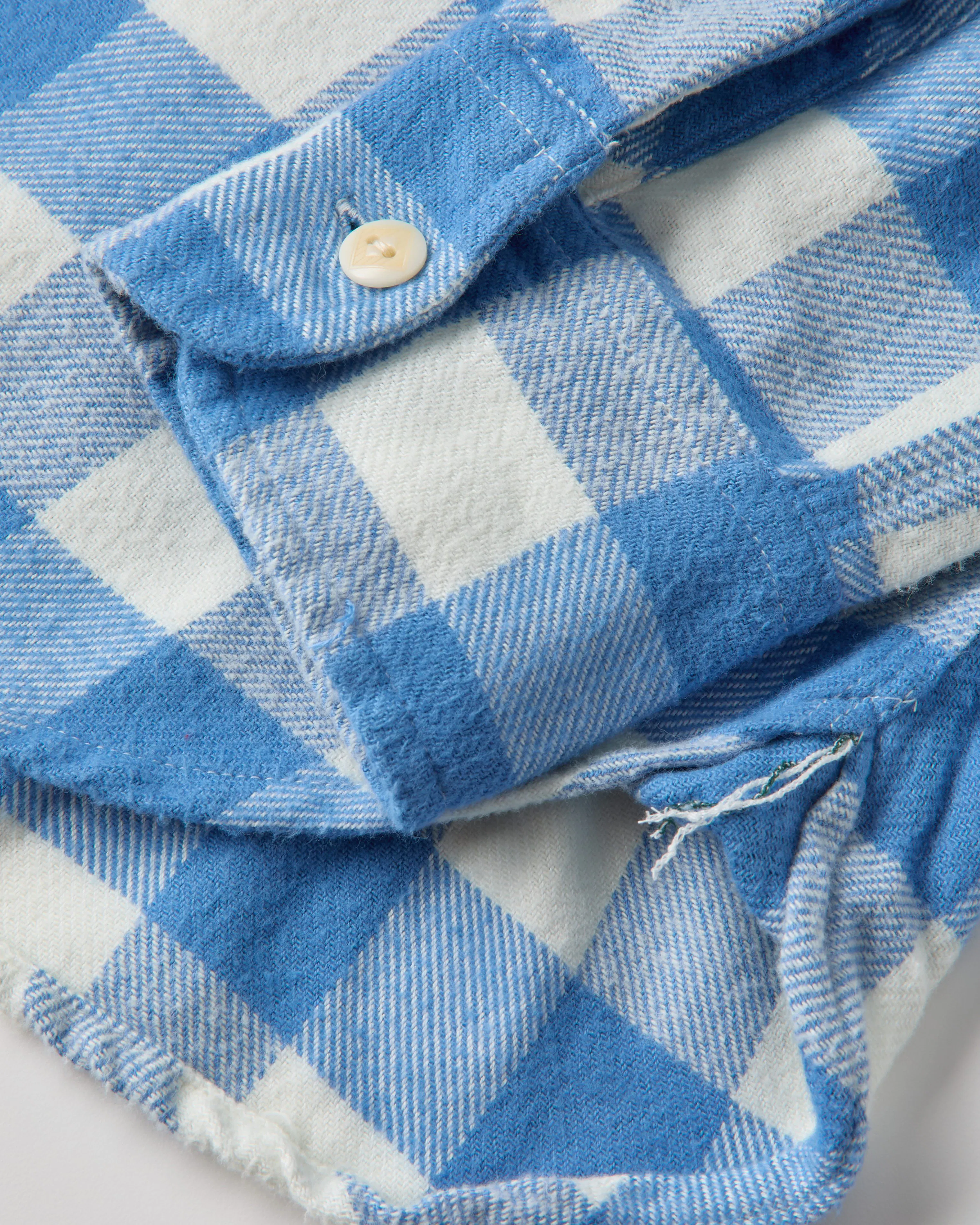 Wythe New York Washed Flannel Workshirt - Blue/Cream Buffalo Plaid