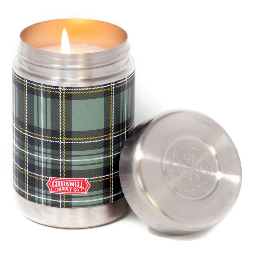 Good & Well Supply Co. Plaid Vintage Canteen Candle - Thumbnail 4