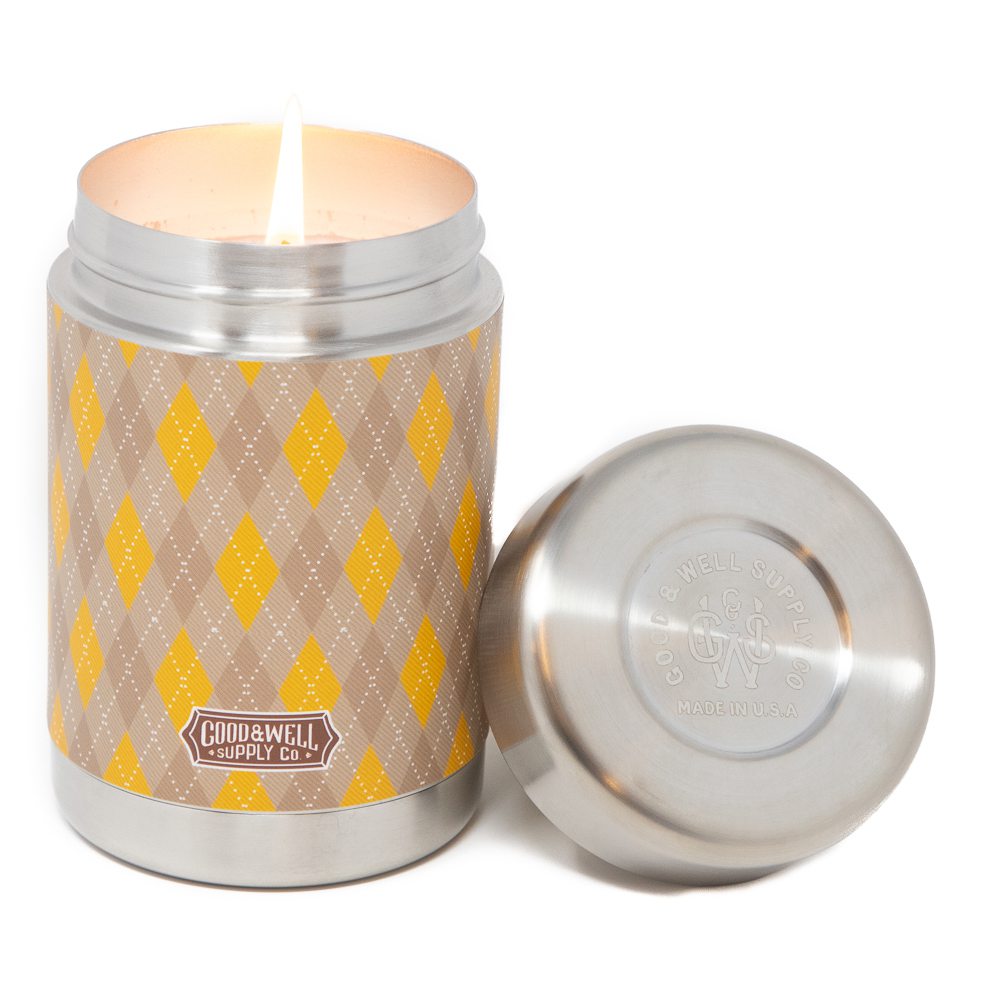 Good & Well Supply Co. Plaid Vintage Canteen Candle - Thumbnail 5