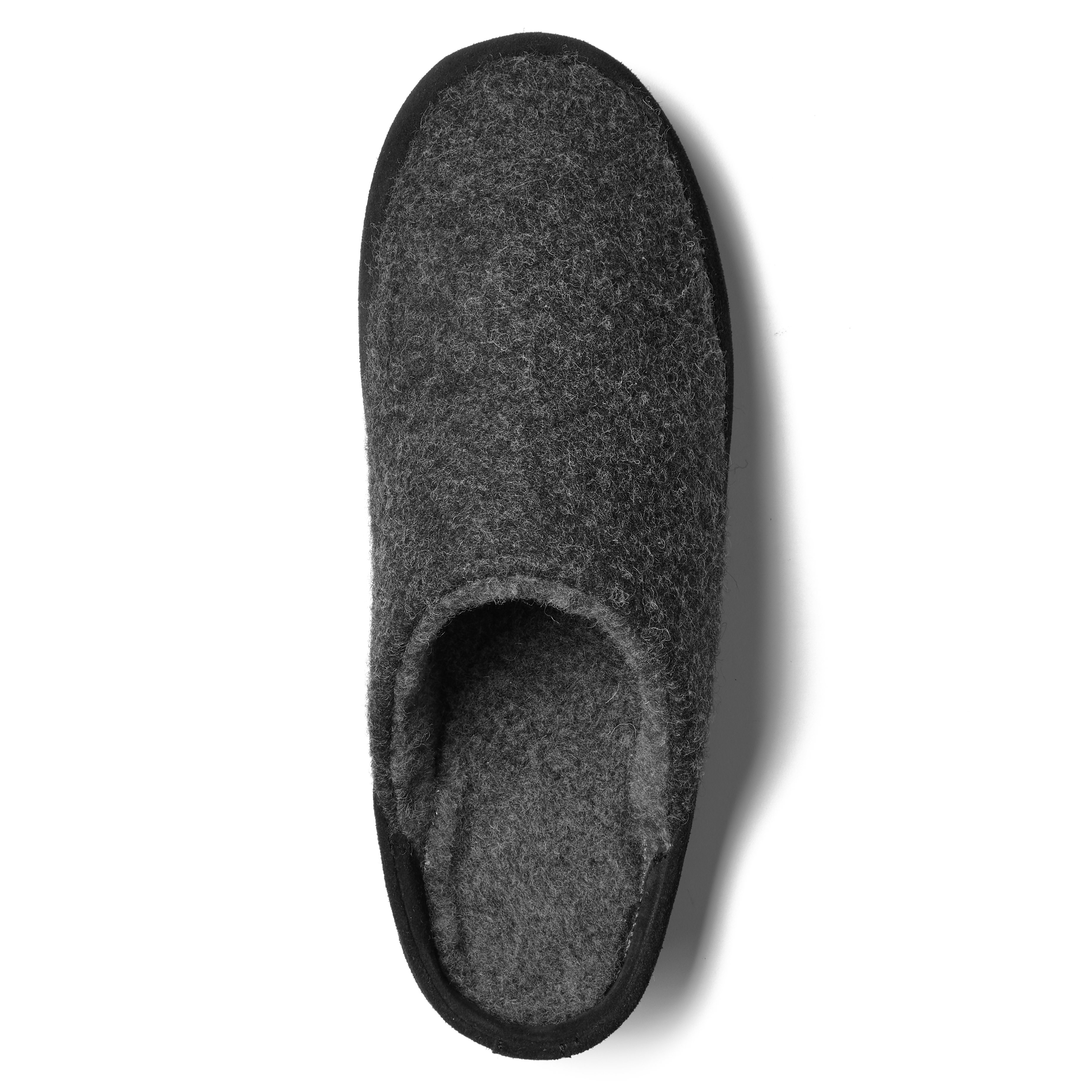 Greys Shearling Lined Wool Mule Slipper - Black | Slippers | Huckberry