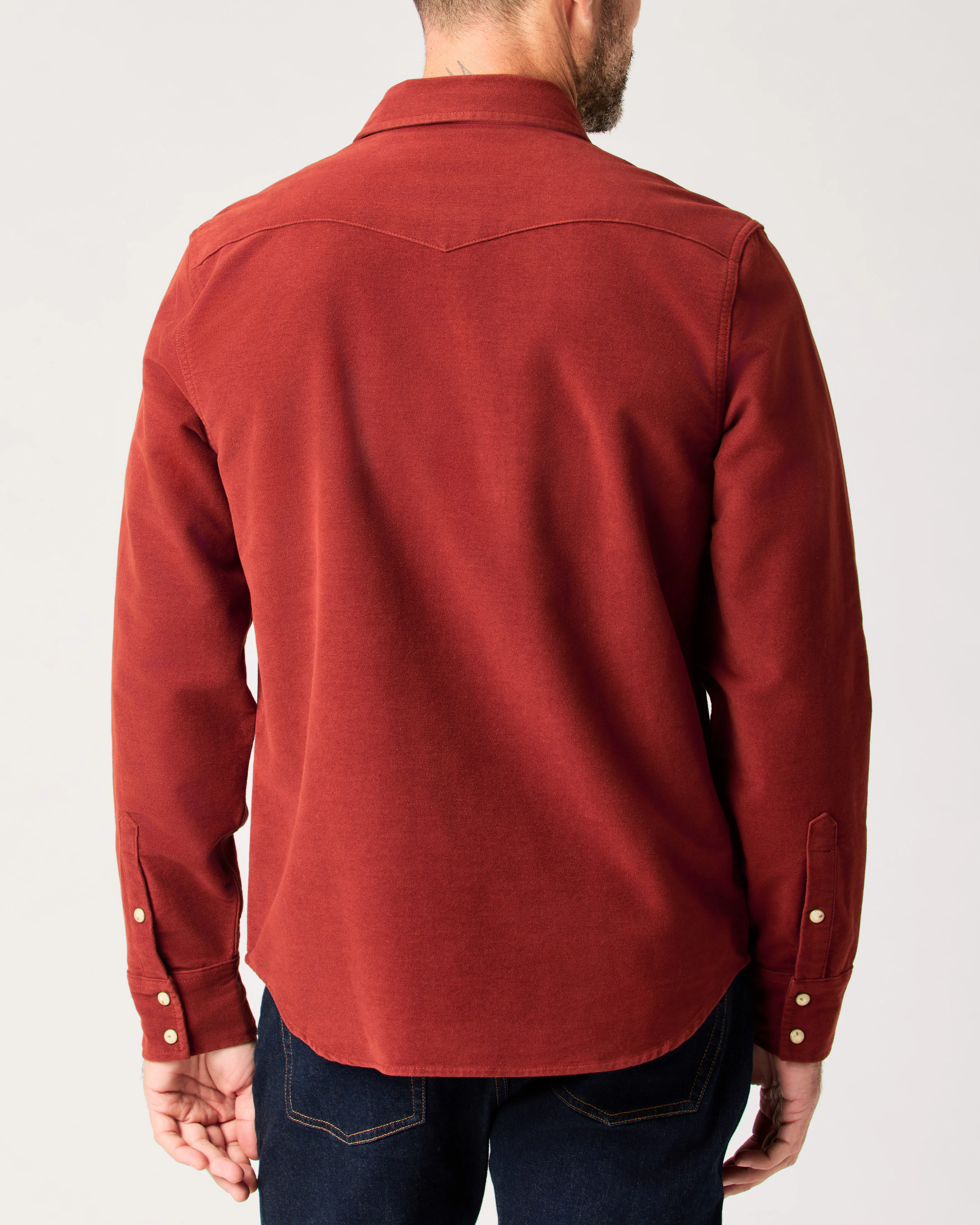 Flint and Tinder Moleskin Spaghetti Western Shirt - Bourbon | Long