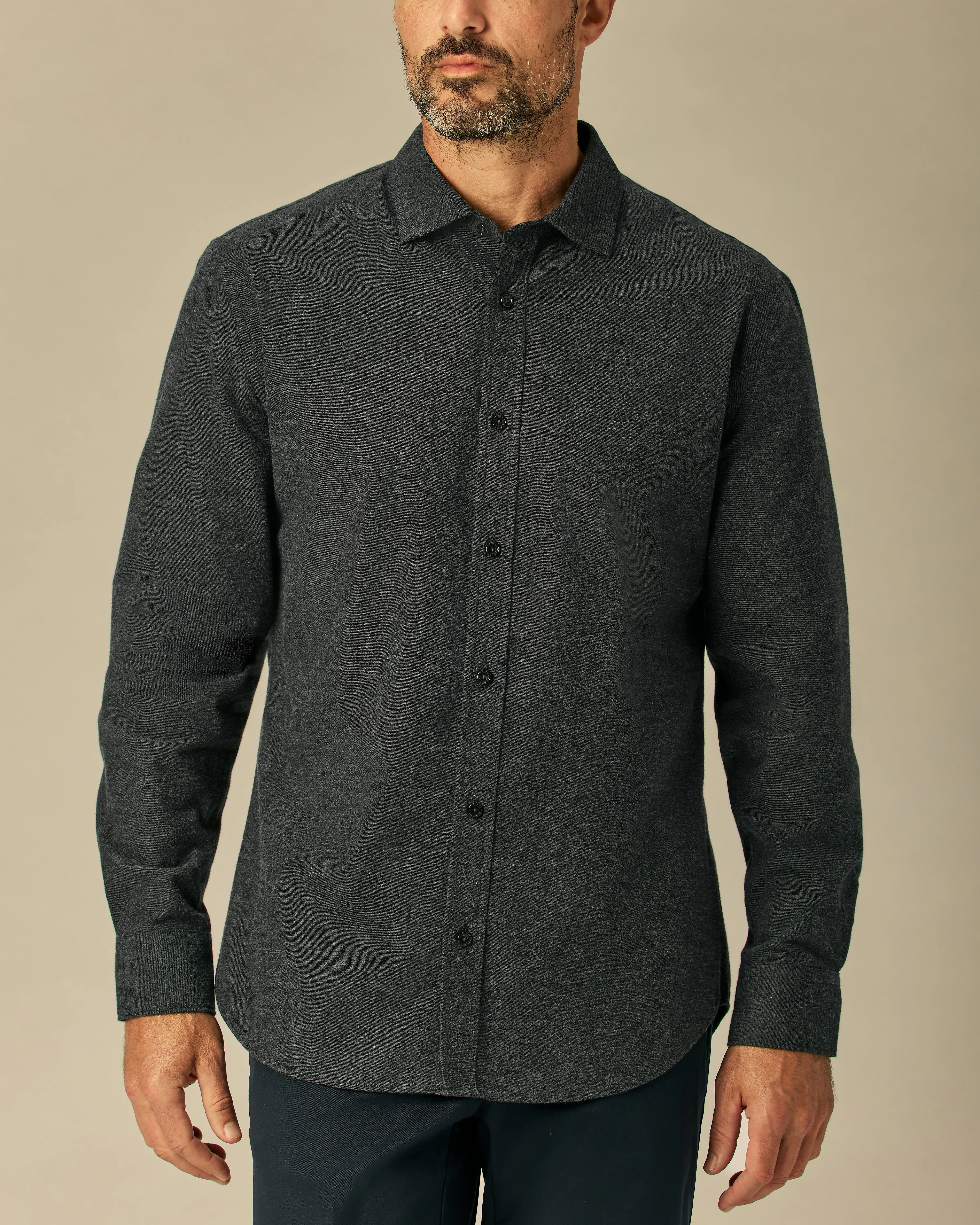 Wills Brushed Woven Dress Shirt - Charcoal Twill | Long Sleeve Shirts | Huckberry Wills Brushed Woven Dress Shirt - Charcoal Twill | Long Sleeve Shirts | Huckberry