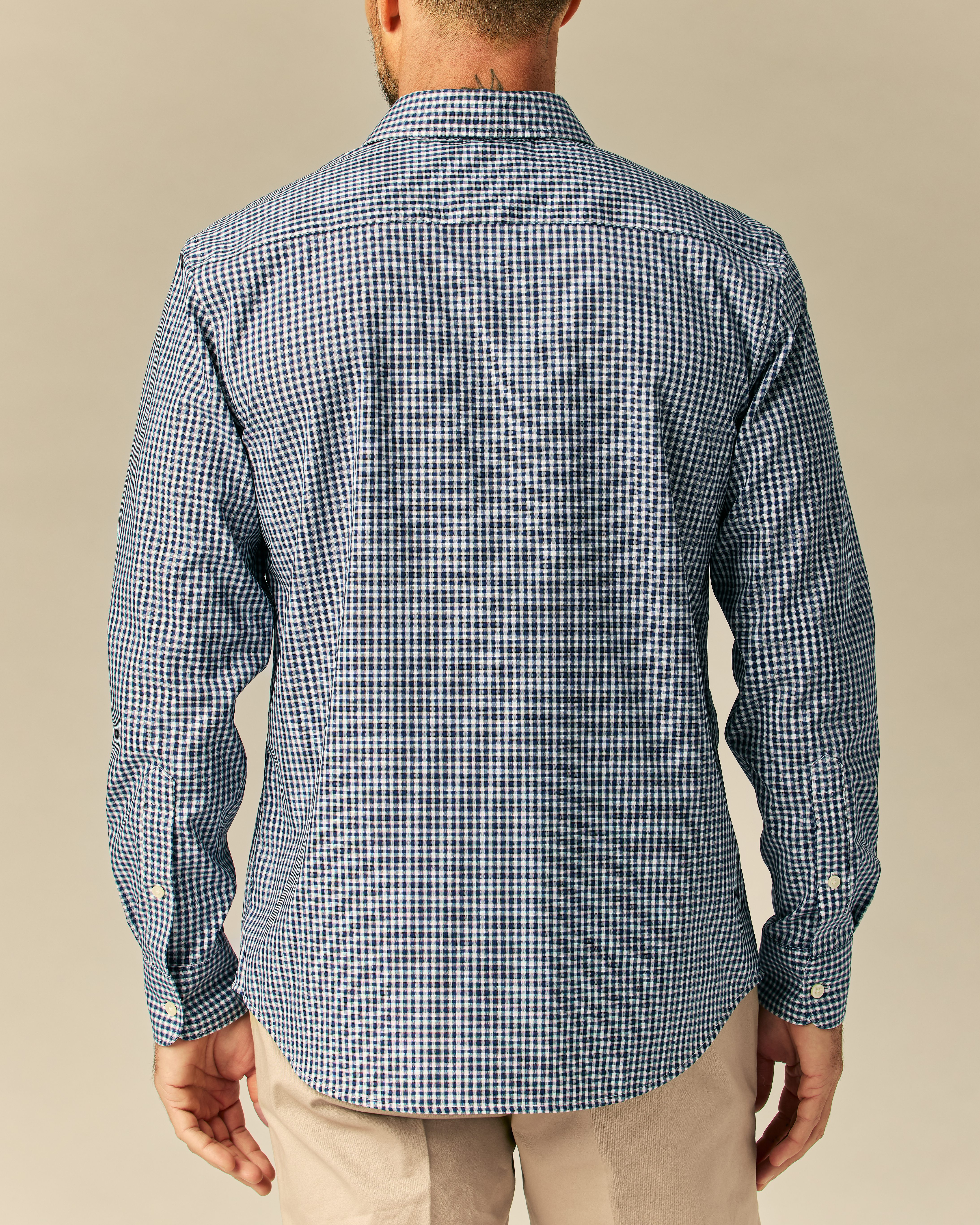 Wills Daily Driver Shirt - Navy Check | Long Sleeve Shirts