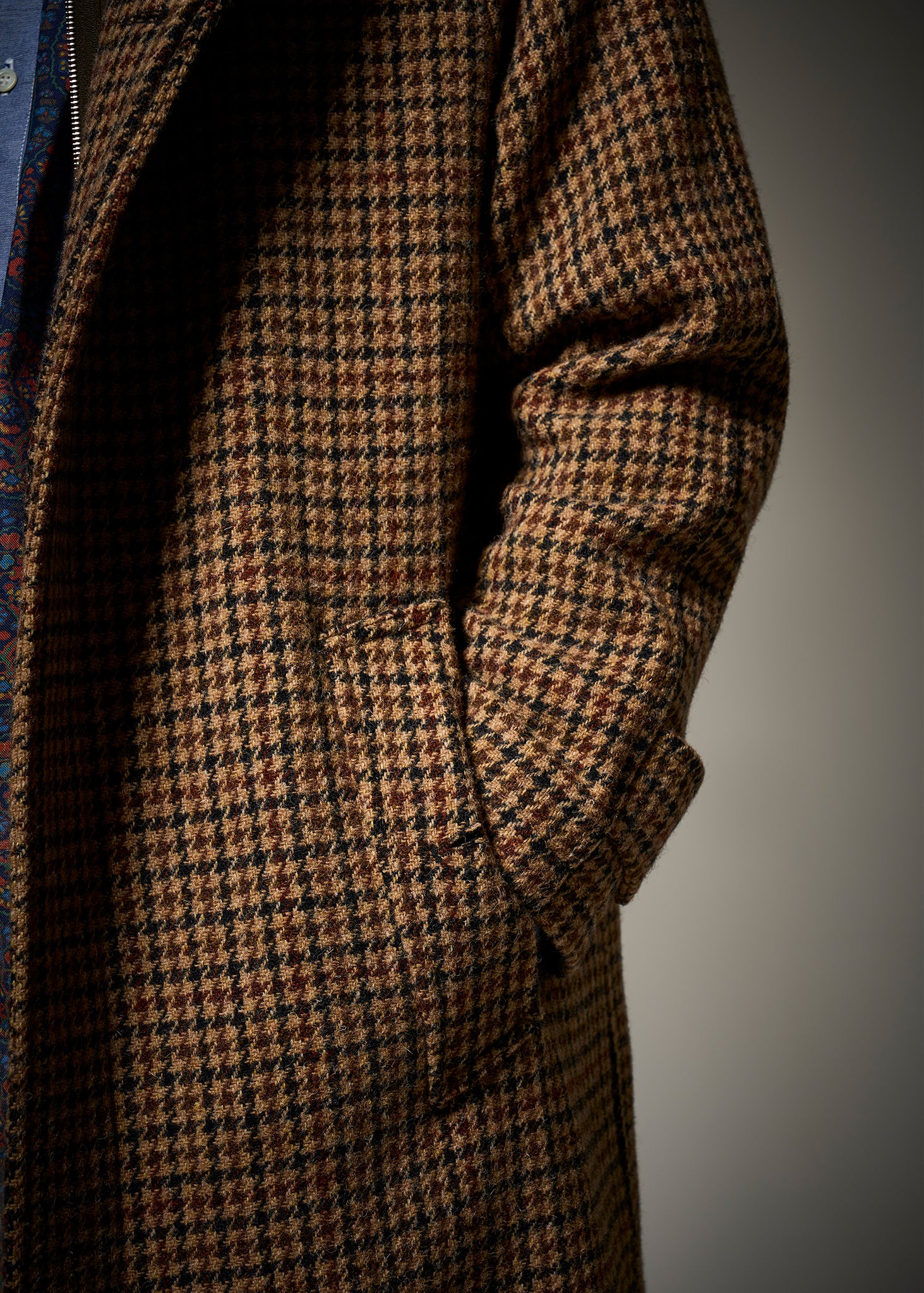 Gloverall Harris Tweed Mac Overcoat - Brown | Winter Jackets