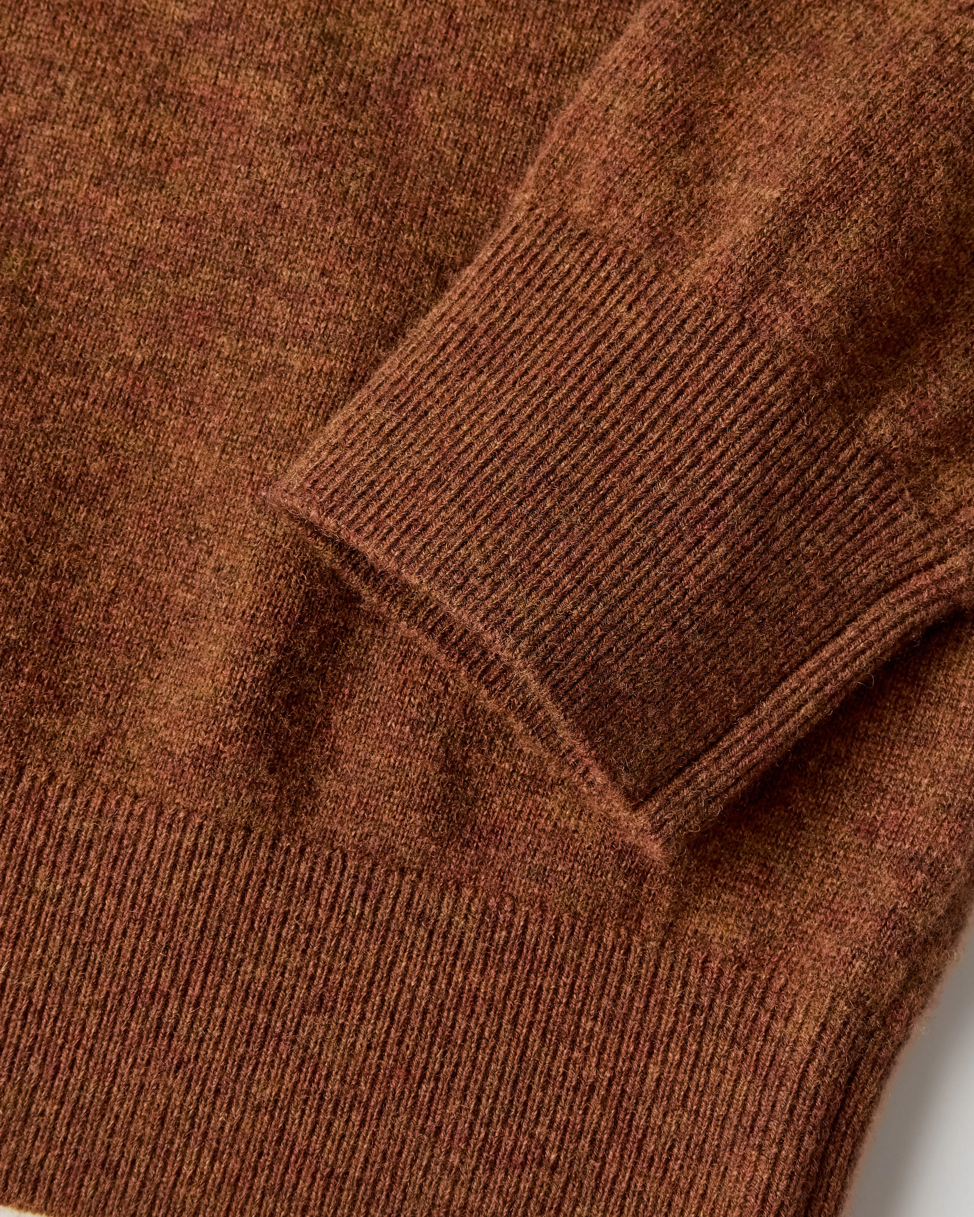 Wills EasyCash Merino Long Sleeve Polo - Wood Grain | Sweater