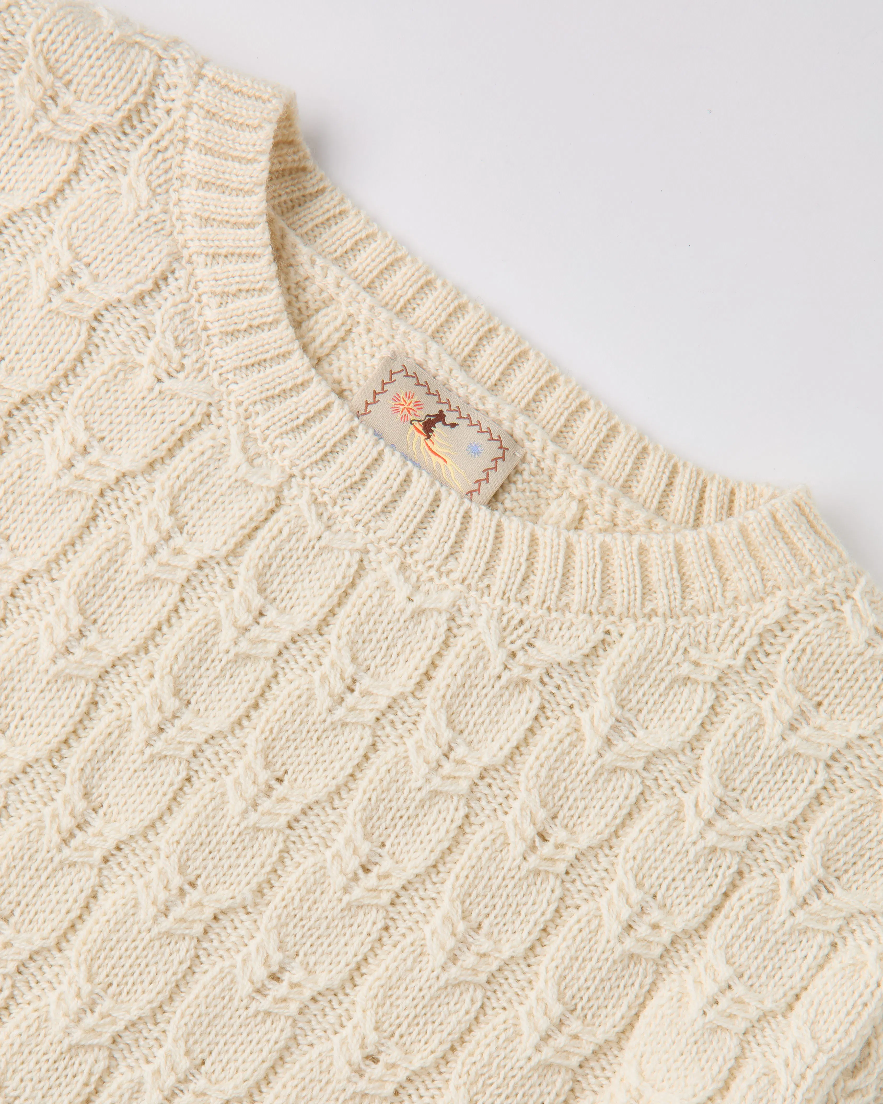 Wythe New York Highland Cableknit Sweater - Cream | Crew Neck