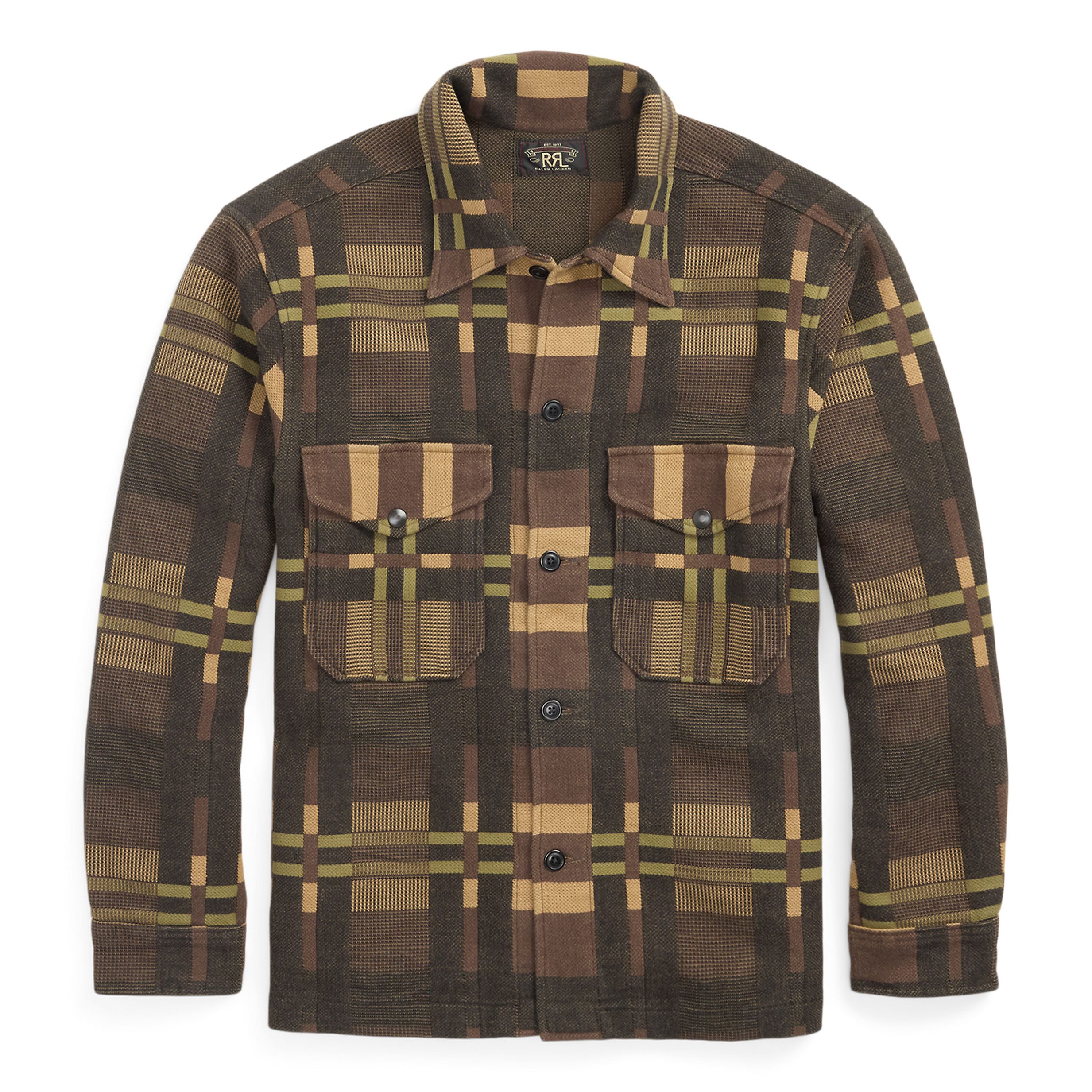 RRL Jacquard Sportsman Overshirt - Black | Shirt Jackets | Huckberry