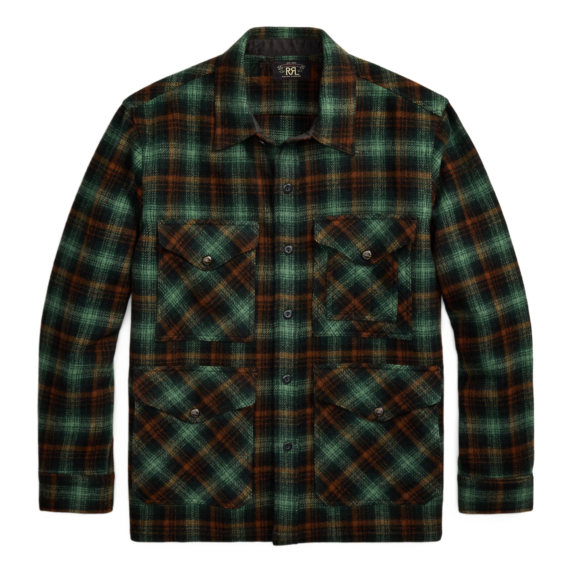 RRL Plaid Mason Overshirt - Green Multi | Shirt Jackets | Huckberry