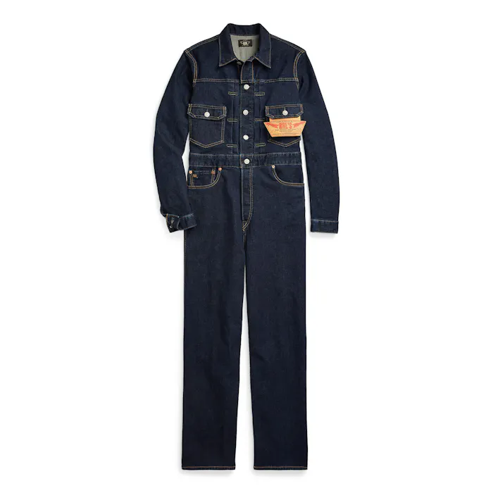 RRL Women's Women's Indigo Denim Coverall - Rinse Wash | All