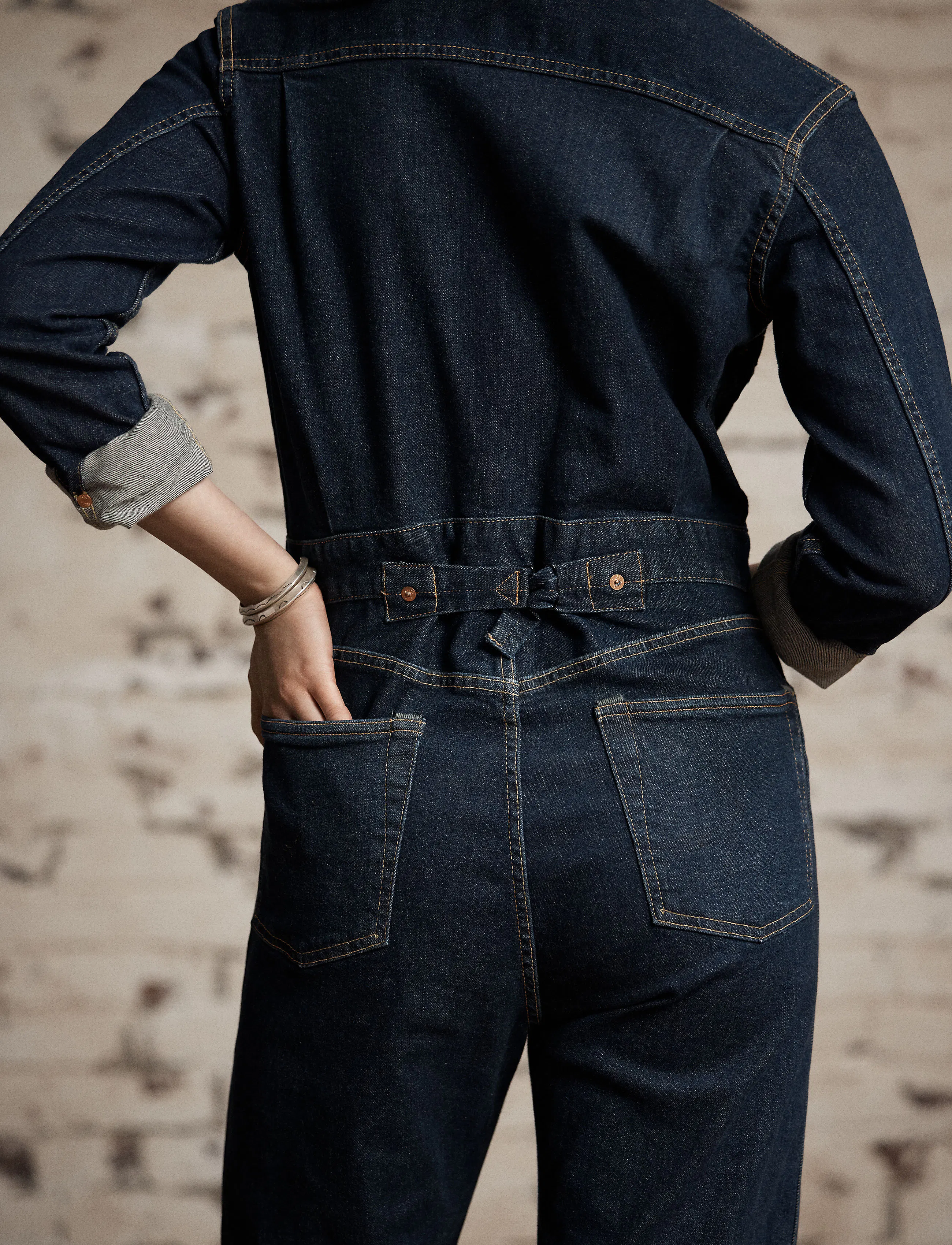 RRL Women's Women's Indigo Denim Coverall - Rinse Wash | All