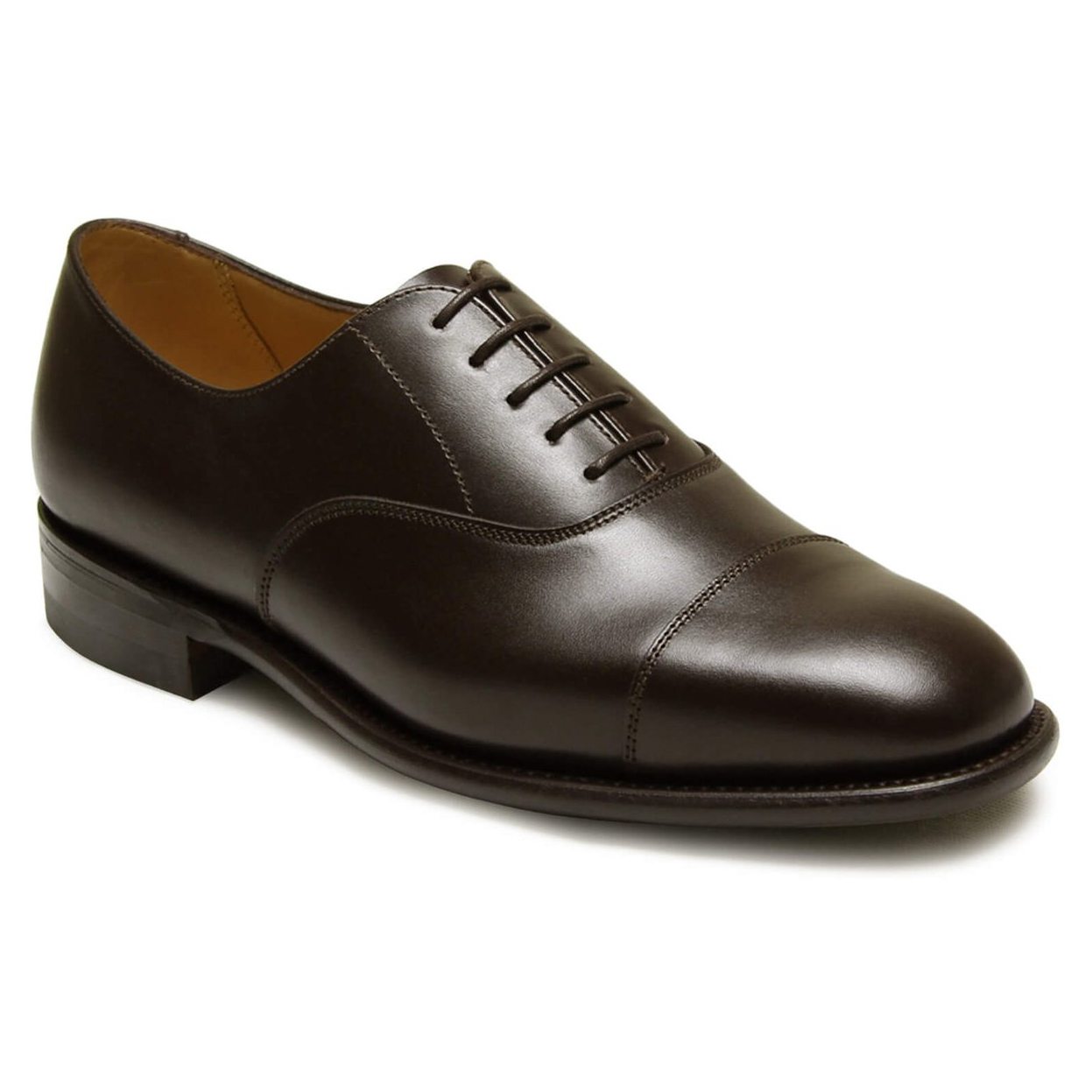 Sanders Vardy Cap Toe Oxford - Dark Brown Calf | Oxford Shoes