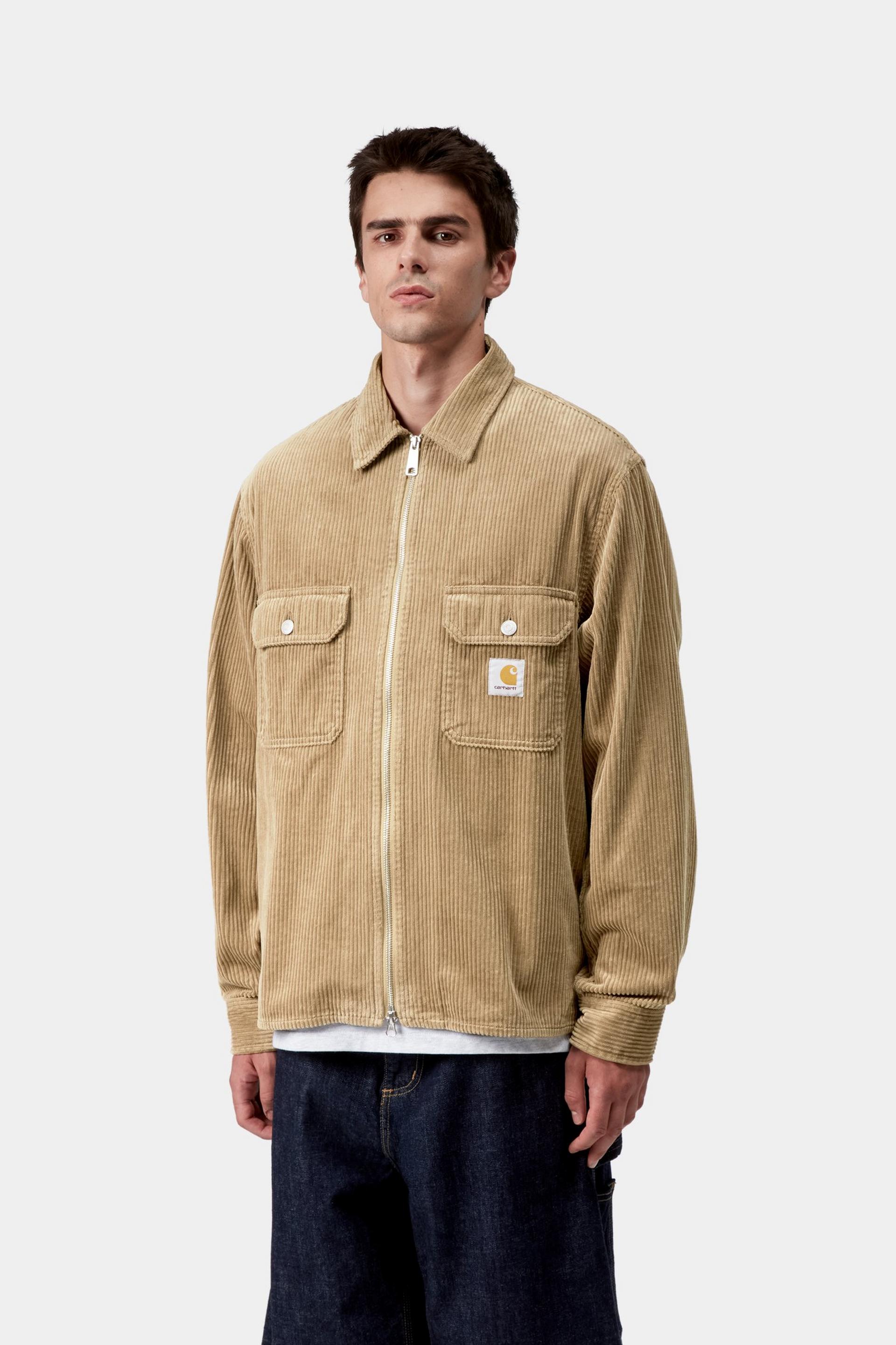 Carhartt WIP Reynold Shirt Jacket - Rinsed Leather | Shirt Jackets