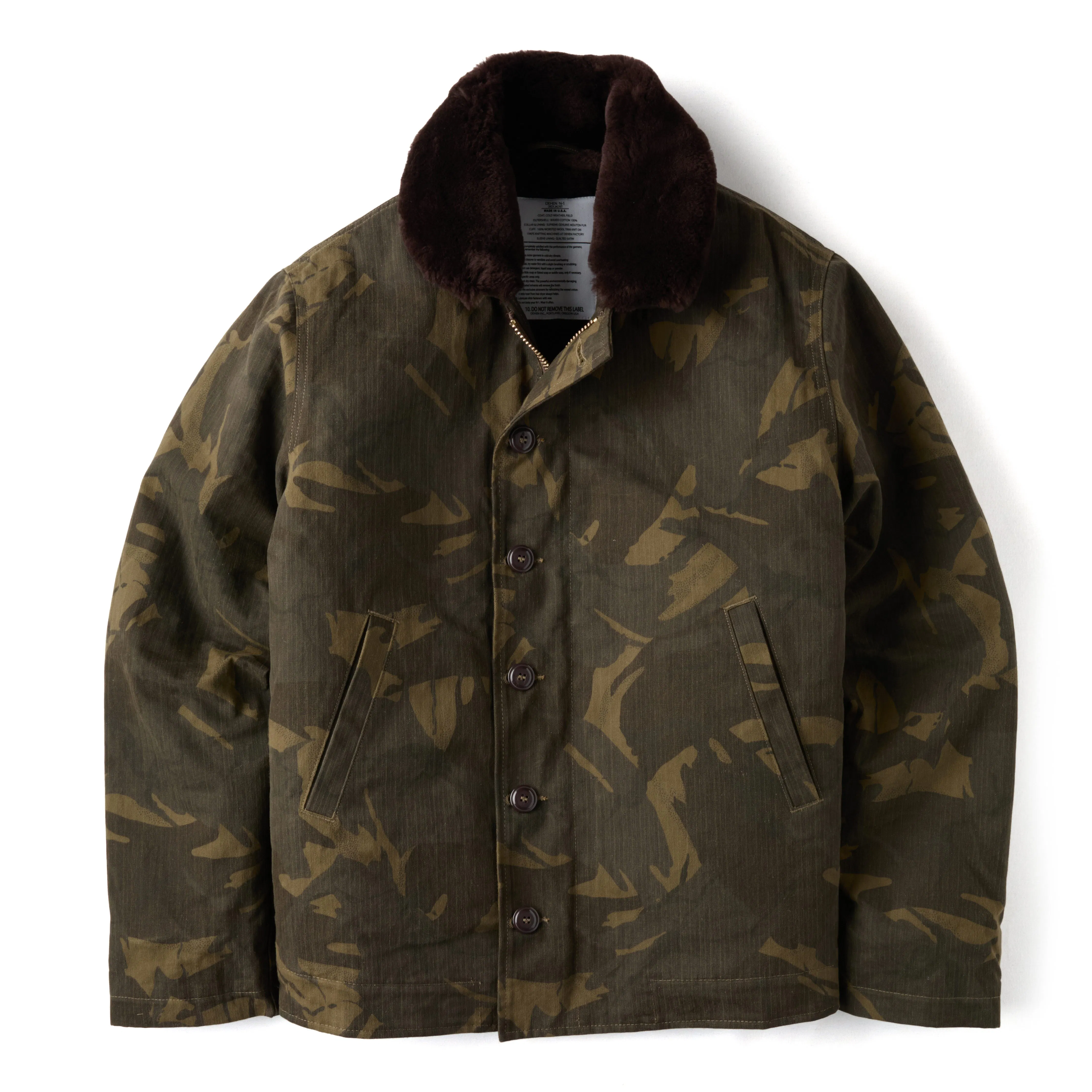 Dehen 1920 N-1 Deck Jacket - Darkwood Camouflage/Brown | Winter 