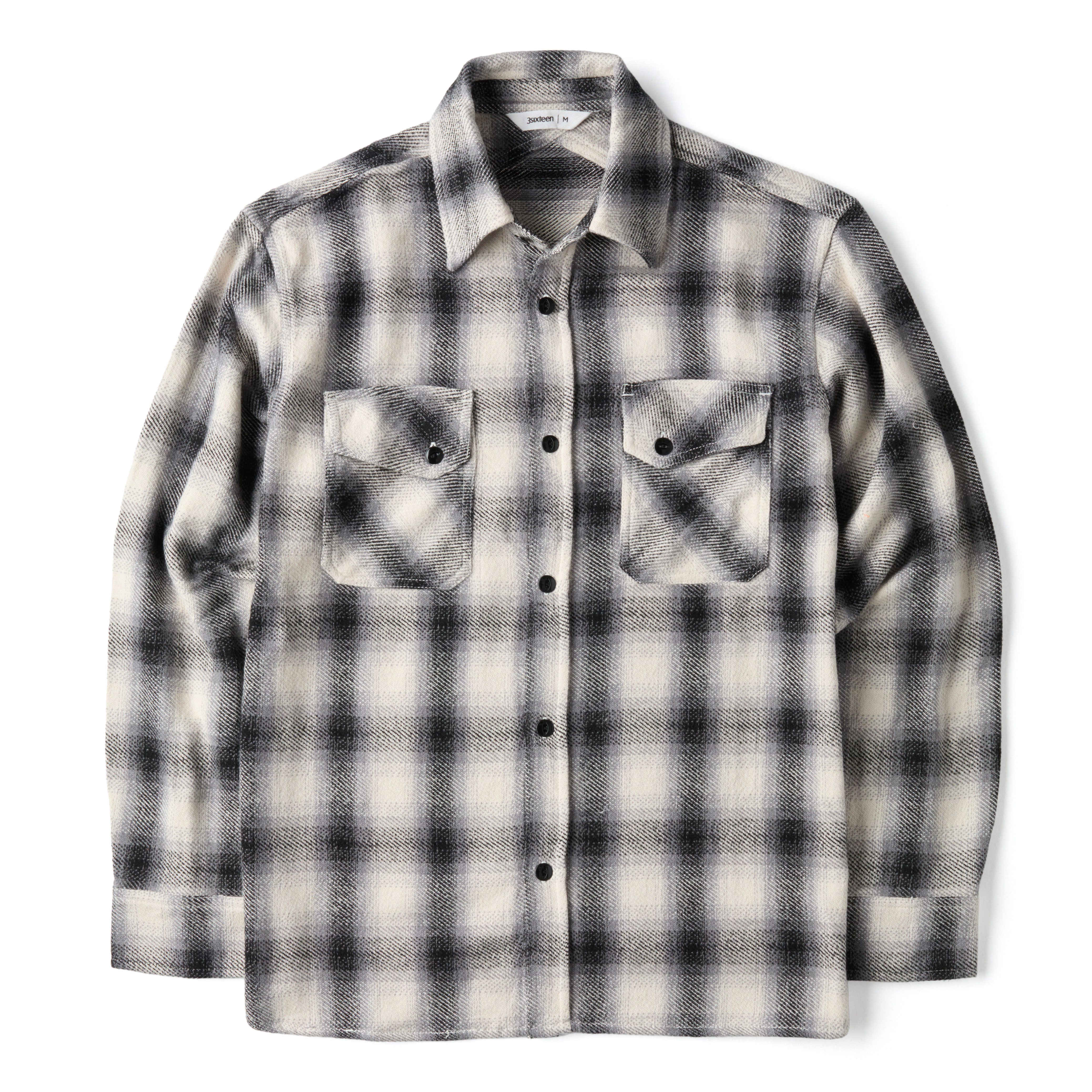 3sixteen Crosscut Flannel - Cream/Black | Flannel Shirts | Huckberry