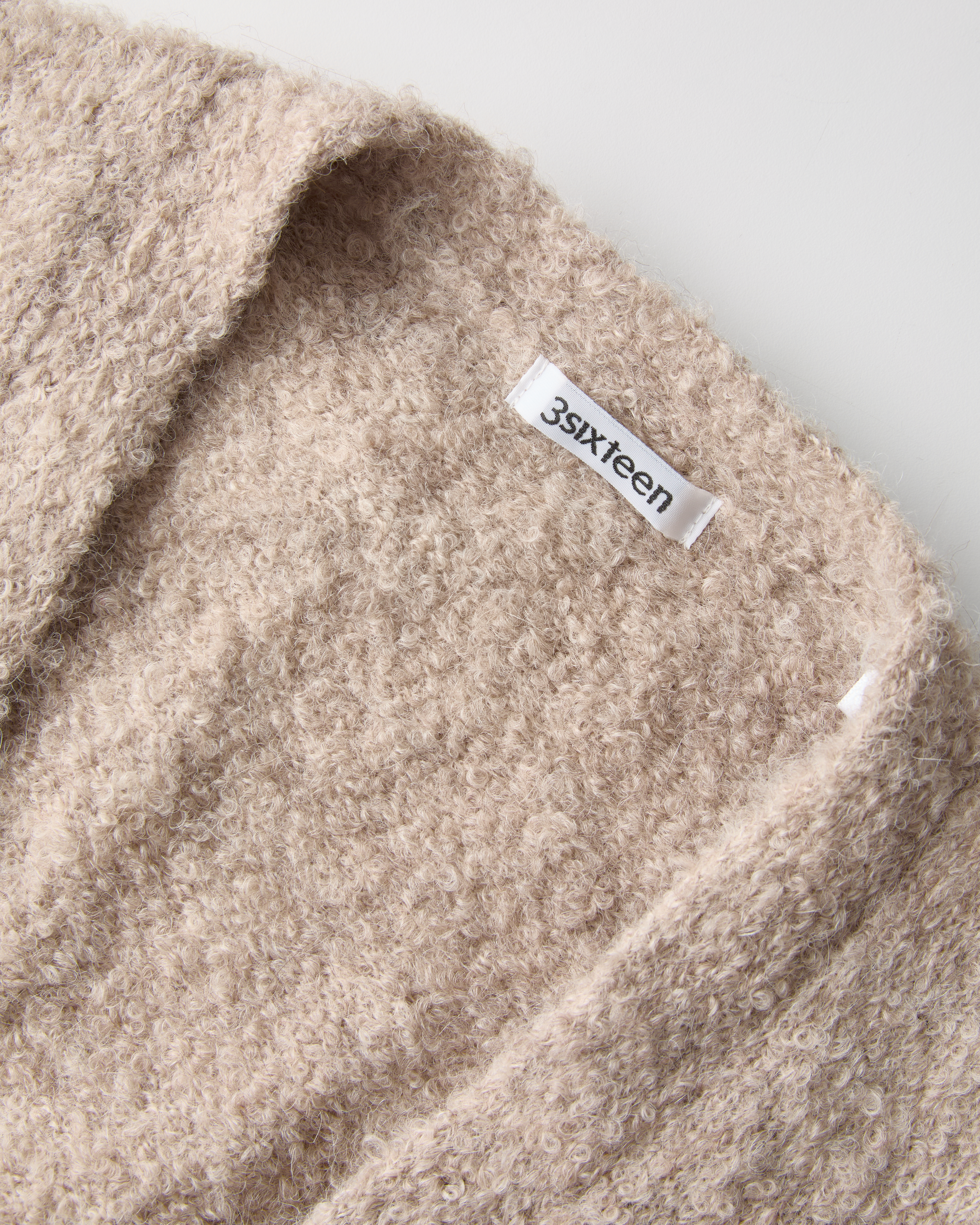 3sixteen Boucle Alpaca V-Neck Cardigan - Khaki | Cardigan Sweaters