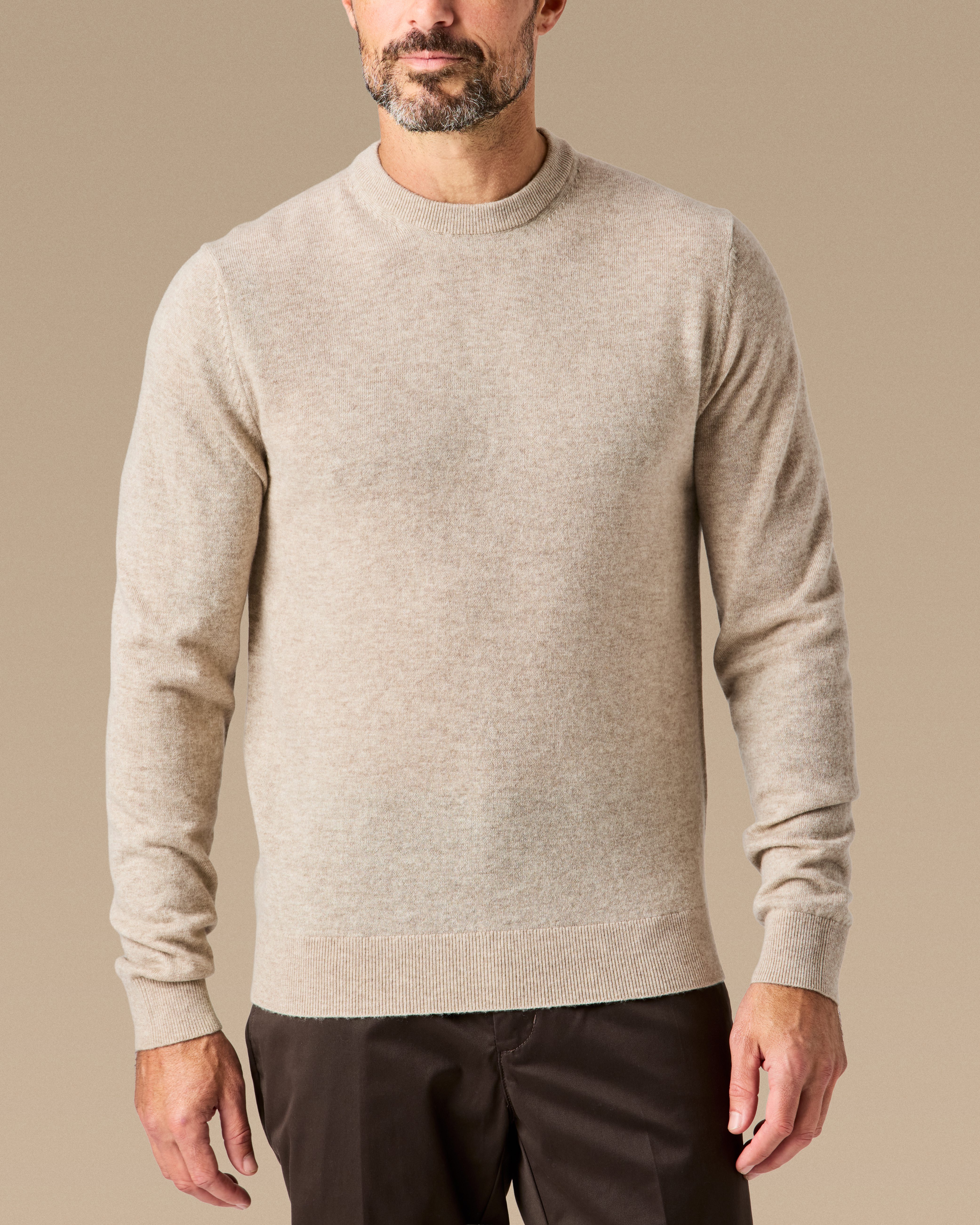 Wills EasyCash Merino Crewneck Sweater - Natural | Crew Neck