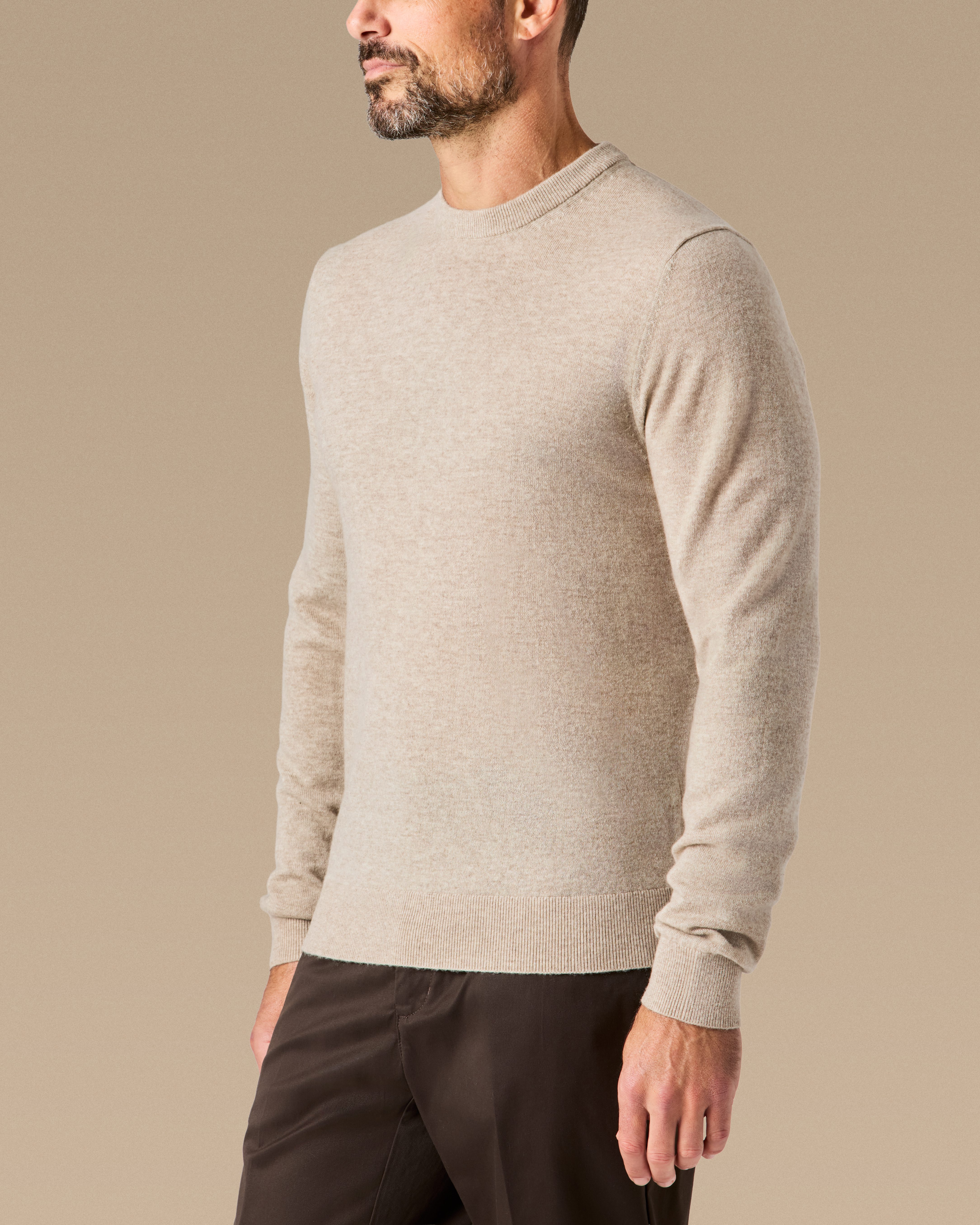 Wills EasyCash Merino Crewneck Sweater - Natural | Crew Neck