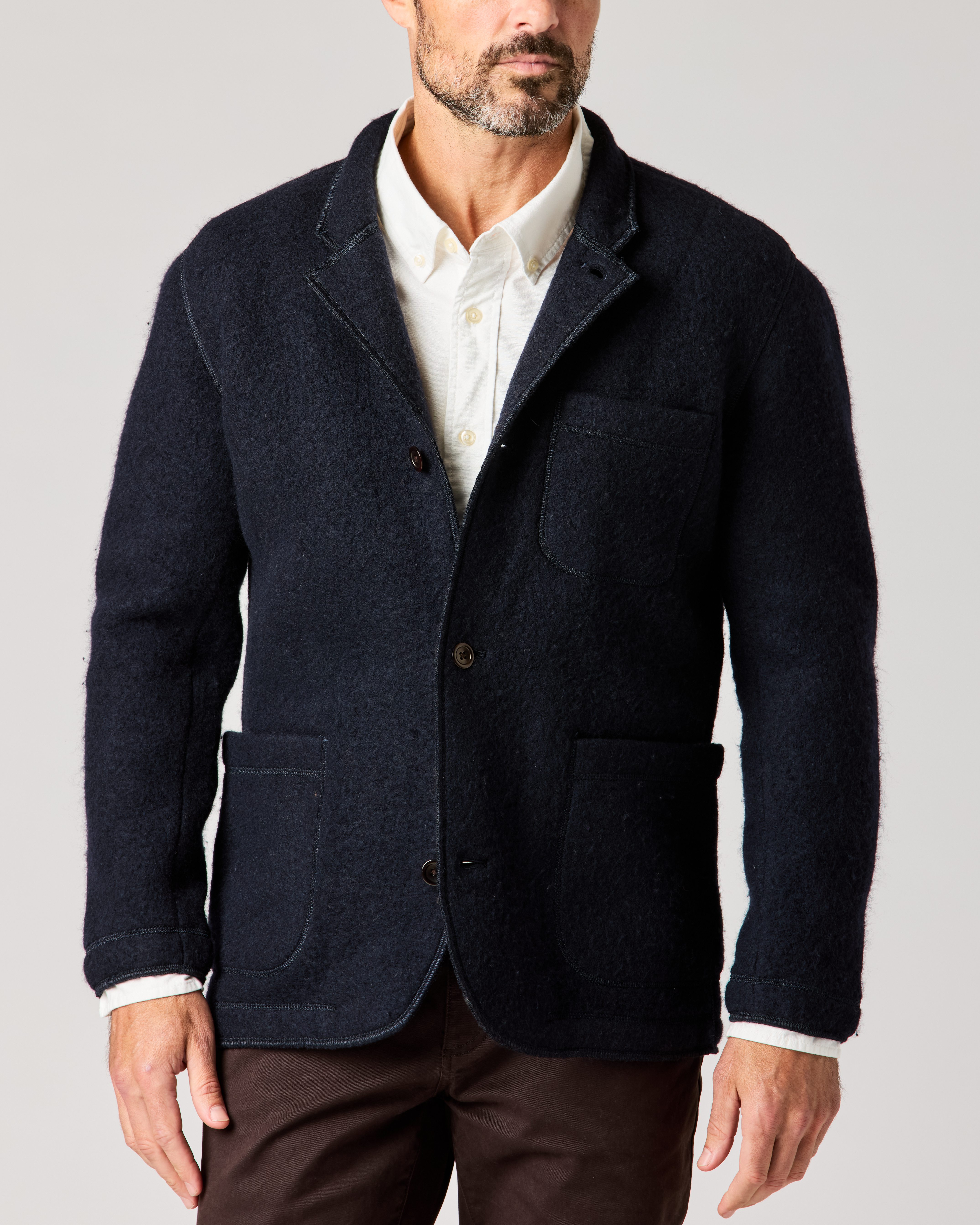 Flint and Tinder Boiled Wool Chore Blazer - Dark Navy | Blazers