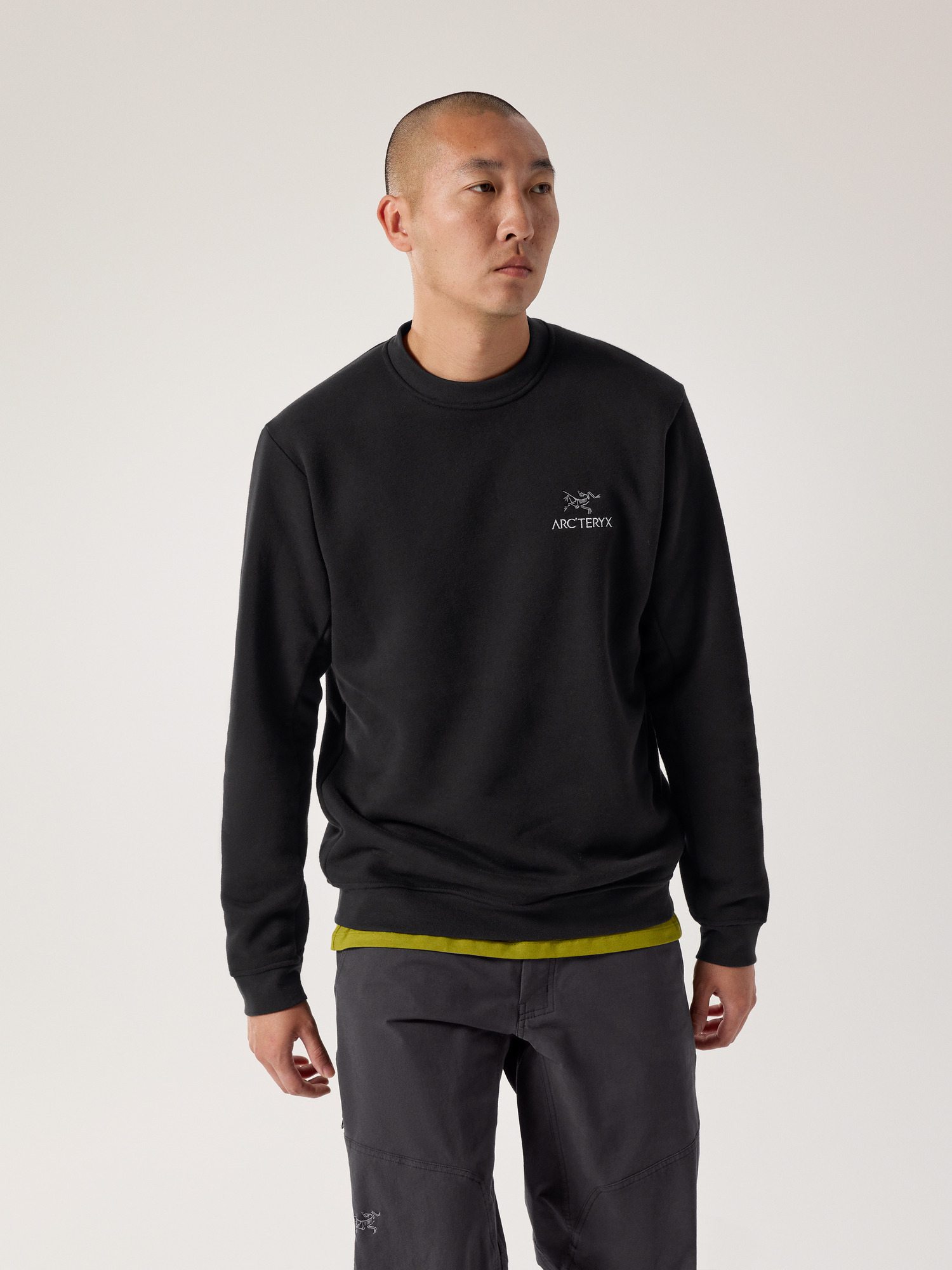 Arc'teryx Emblem Fleece Crew - Black | Crewneck Sweatshirts