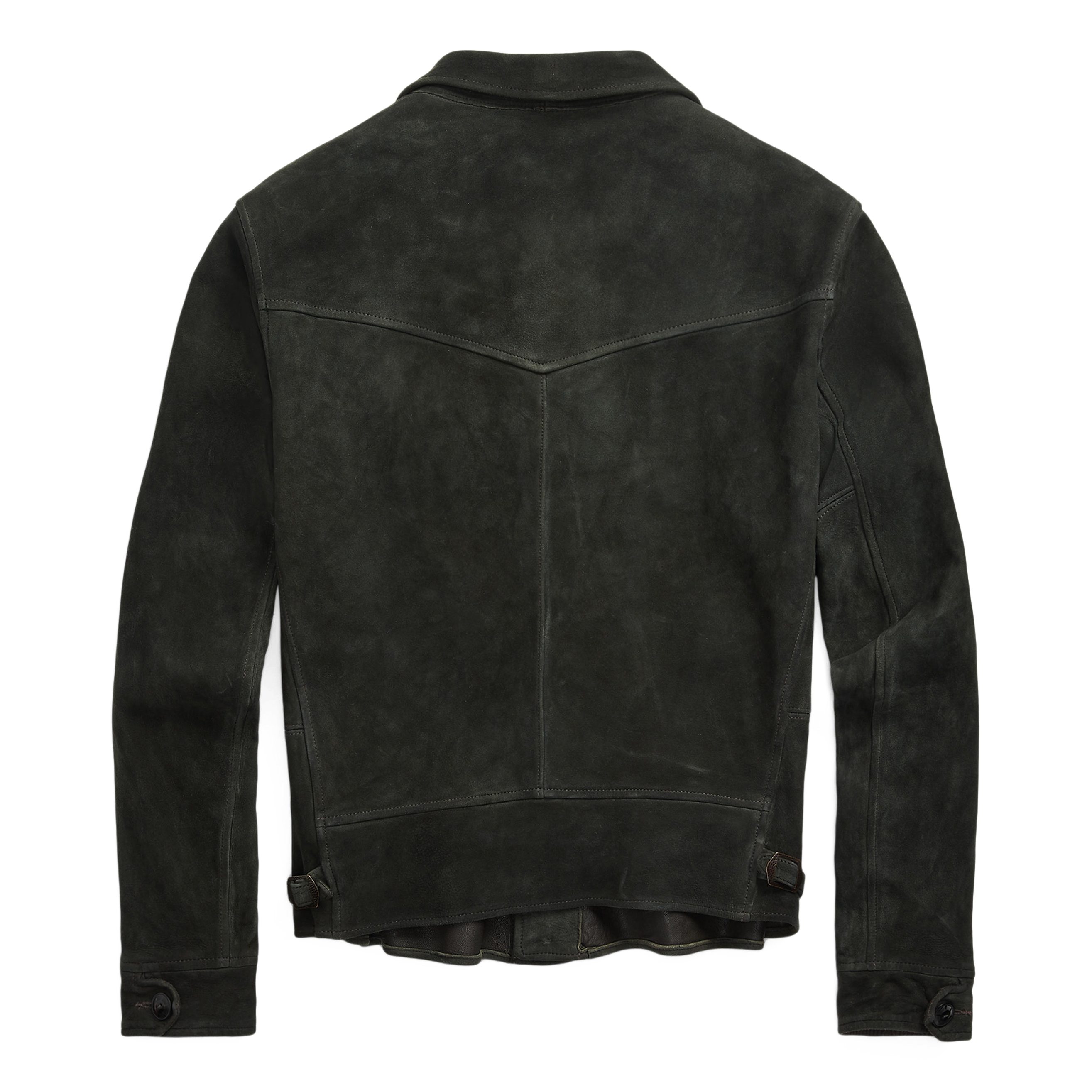 RRL Hadley Suede Moto Jacket - Black | Leather Jackets | Huckberry