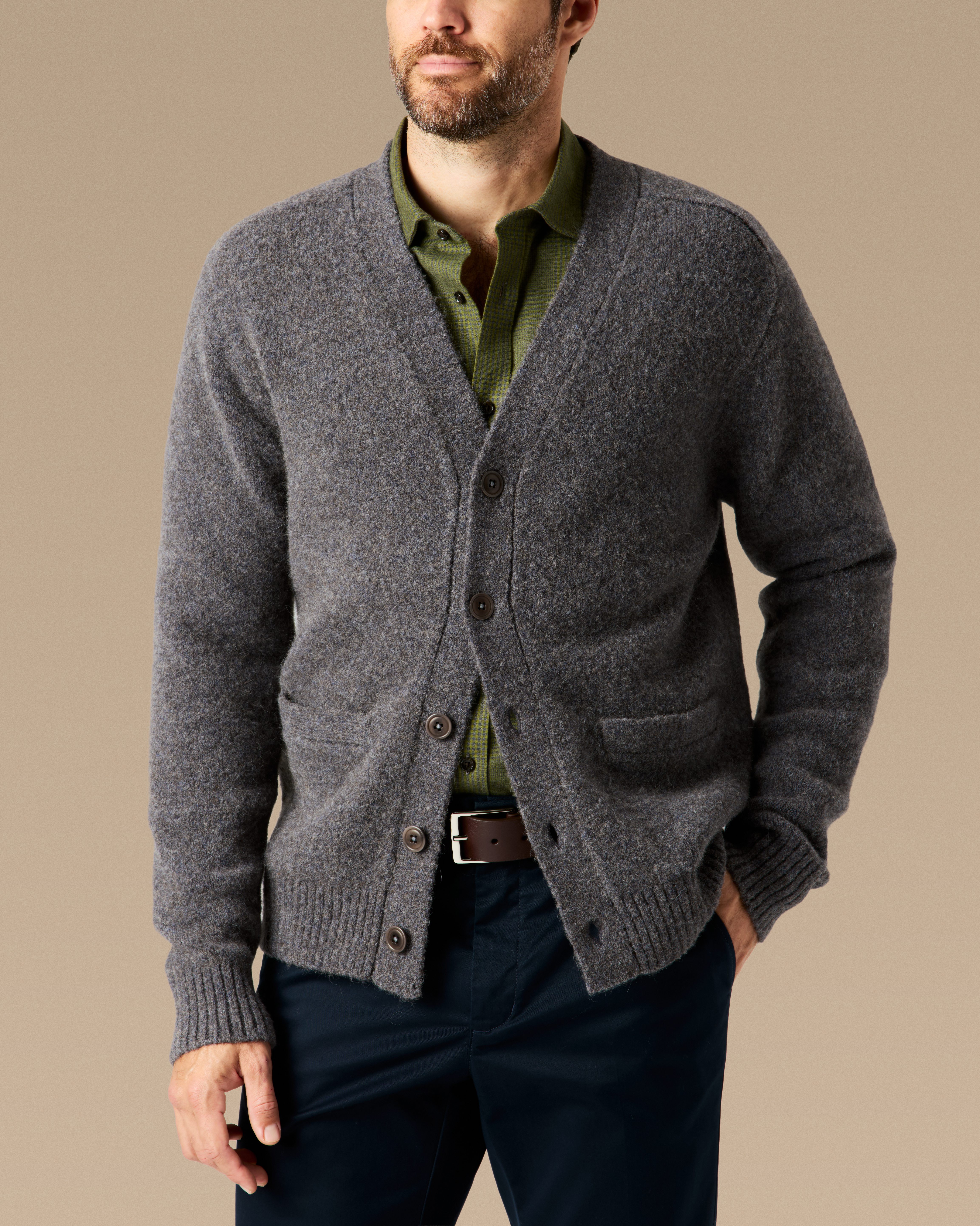 Wills YakWool Cardigan Sweater - Charcoal | Cardigan Sweaters