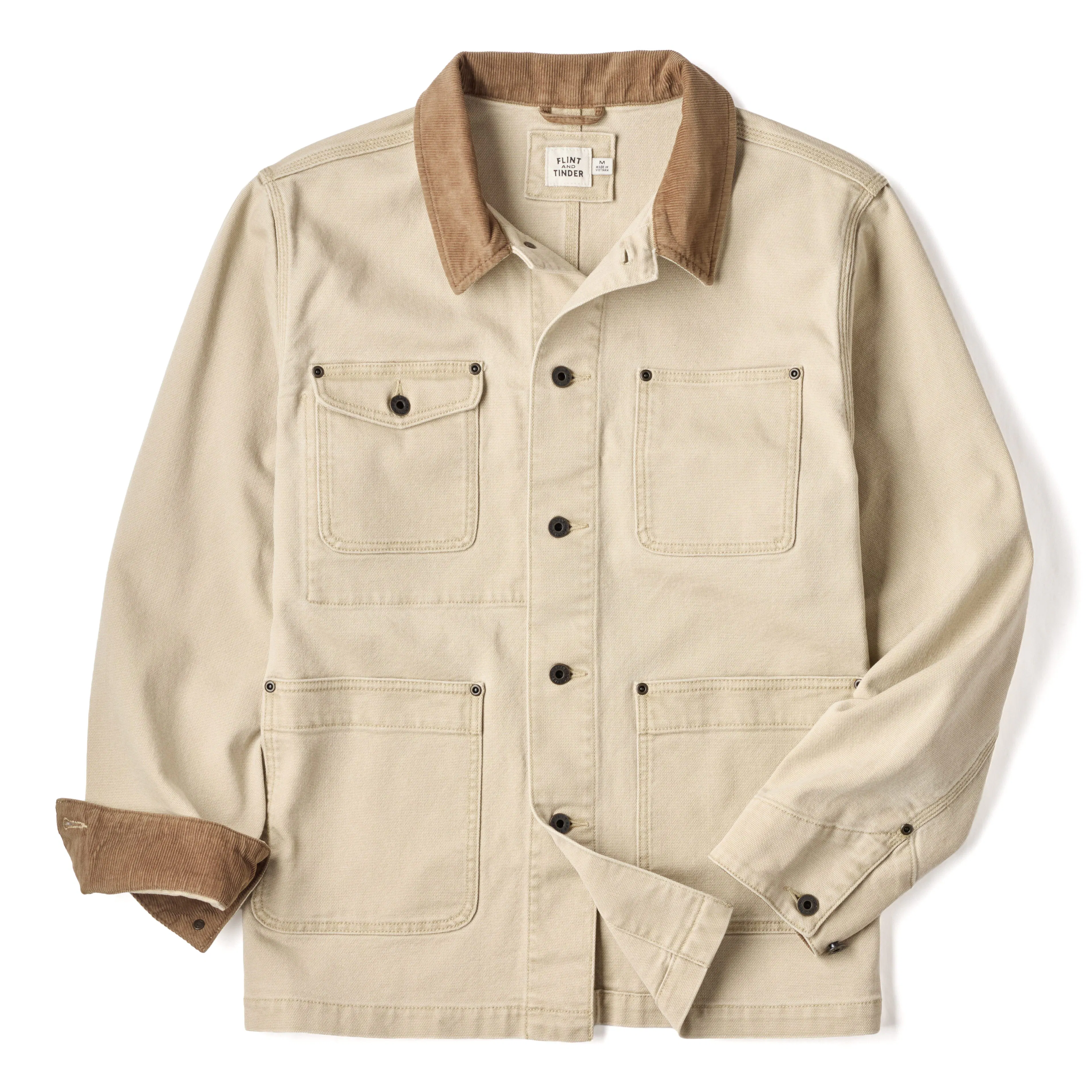 Flint and Tinder Mason Canvas Barn Jacket - Khaki | Chore Coats