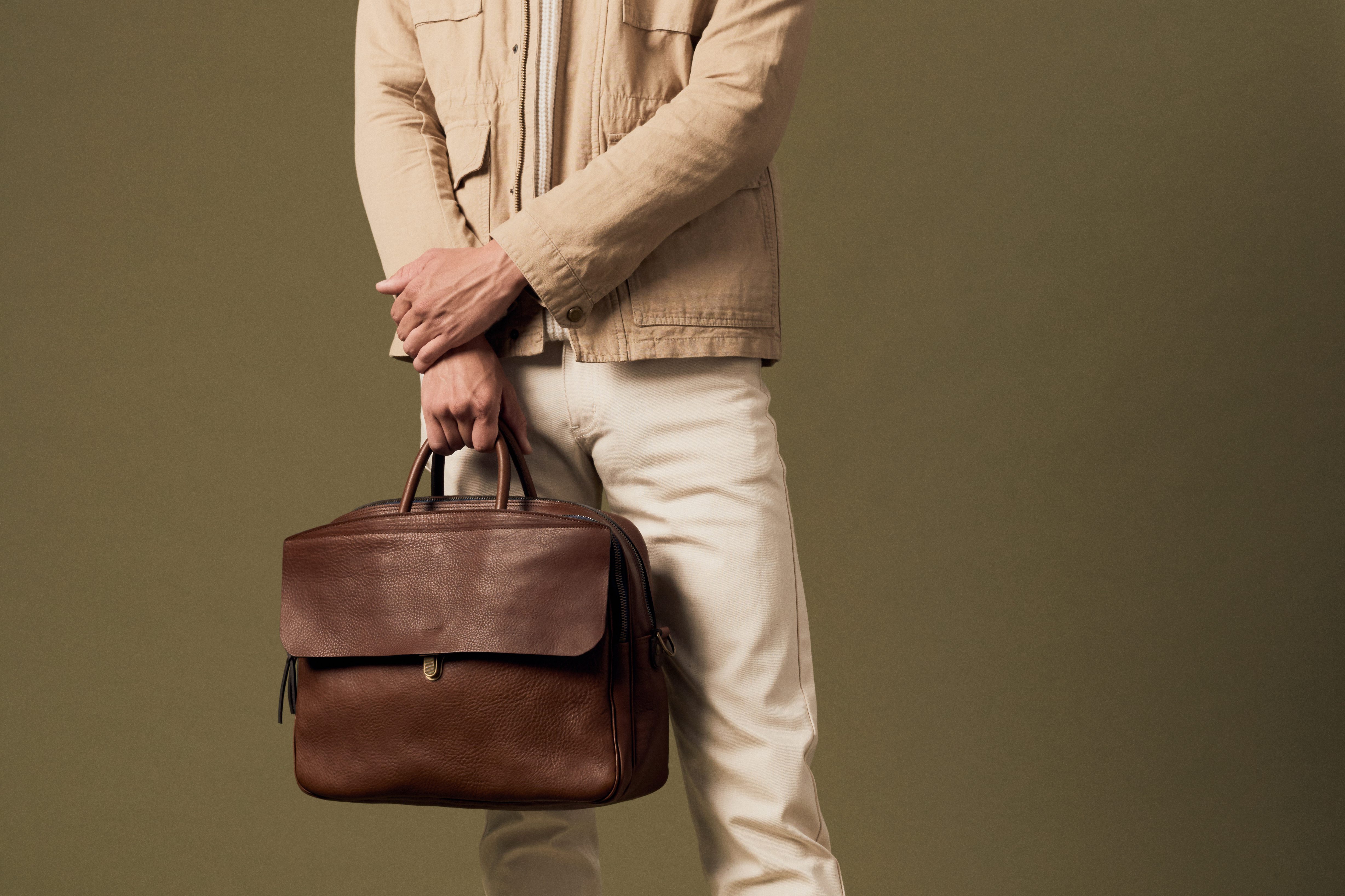 Bleu de Chauffe Zeppo Business Bag - Amber Brown / E Pure