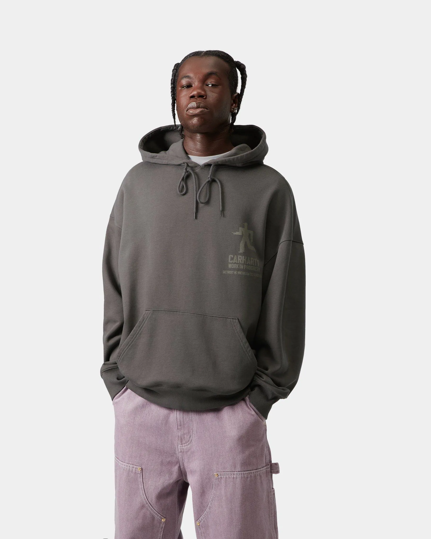 Carhartt WIP Hooded Distance Sweatshirt - Graphite | Pullover