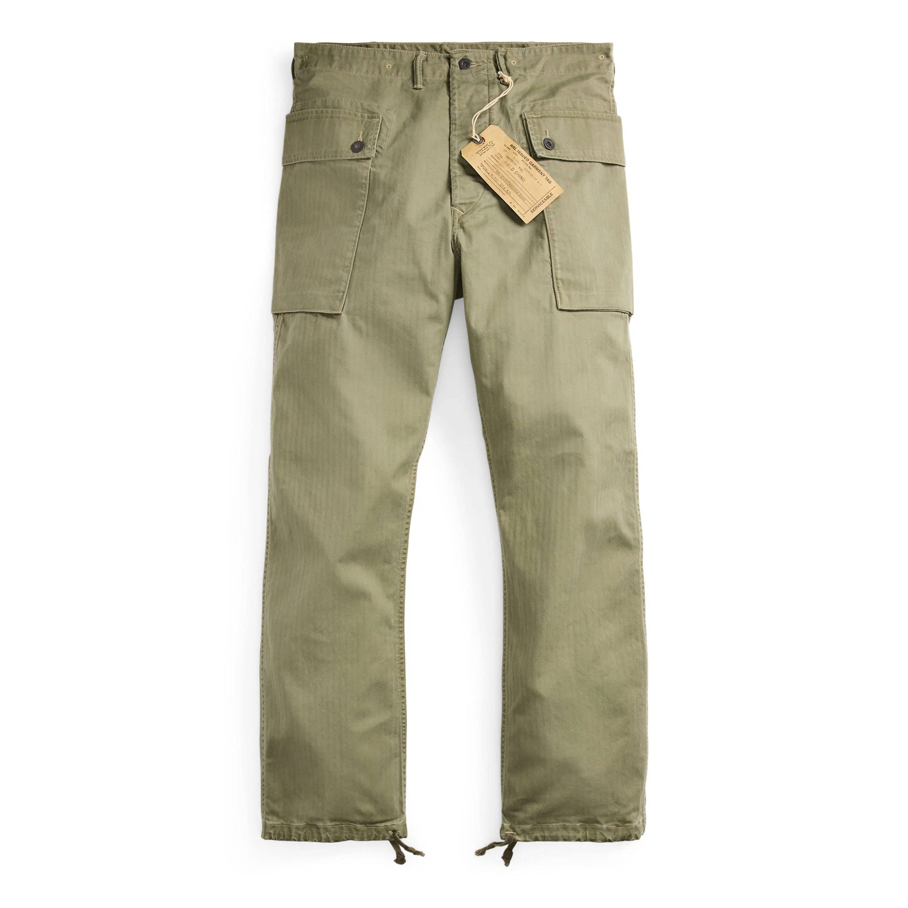 パンツ RRL Military Herringbone Cargo Pants RRL P44 Herringbone Cargo Pant - Olive | Workwear Pants | Huckberry
