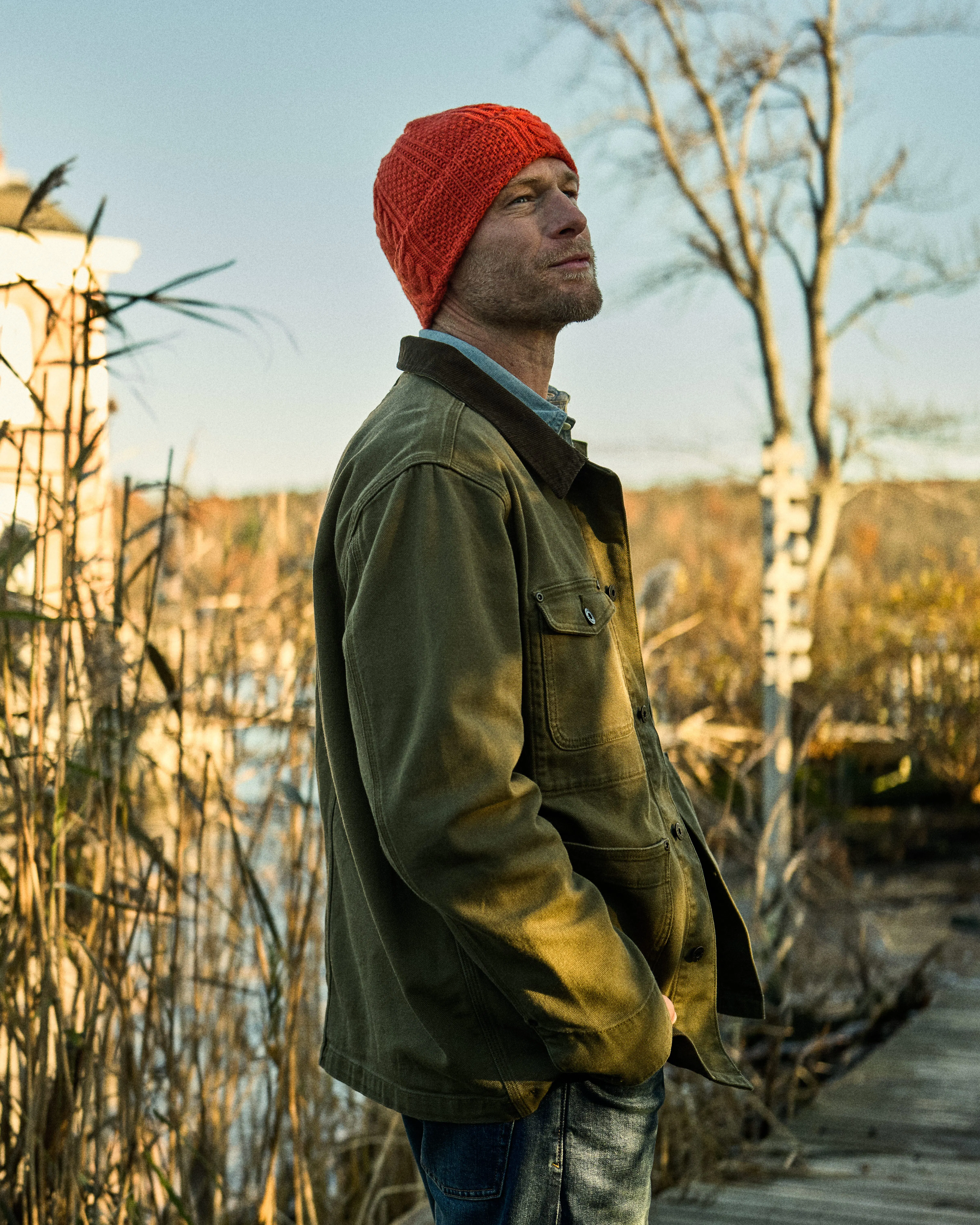 Huckberry Wool Cable Knit Beanie - Orange | Beanies | Huckberry
