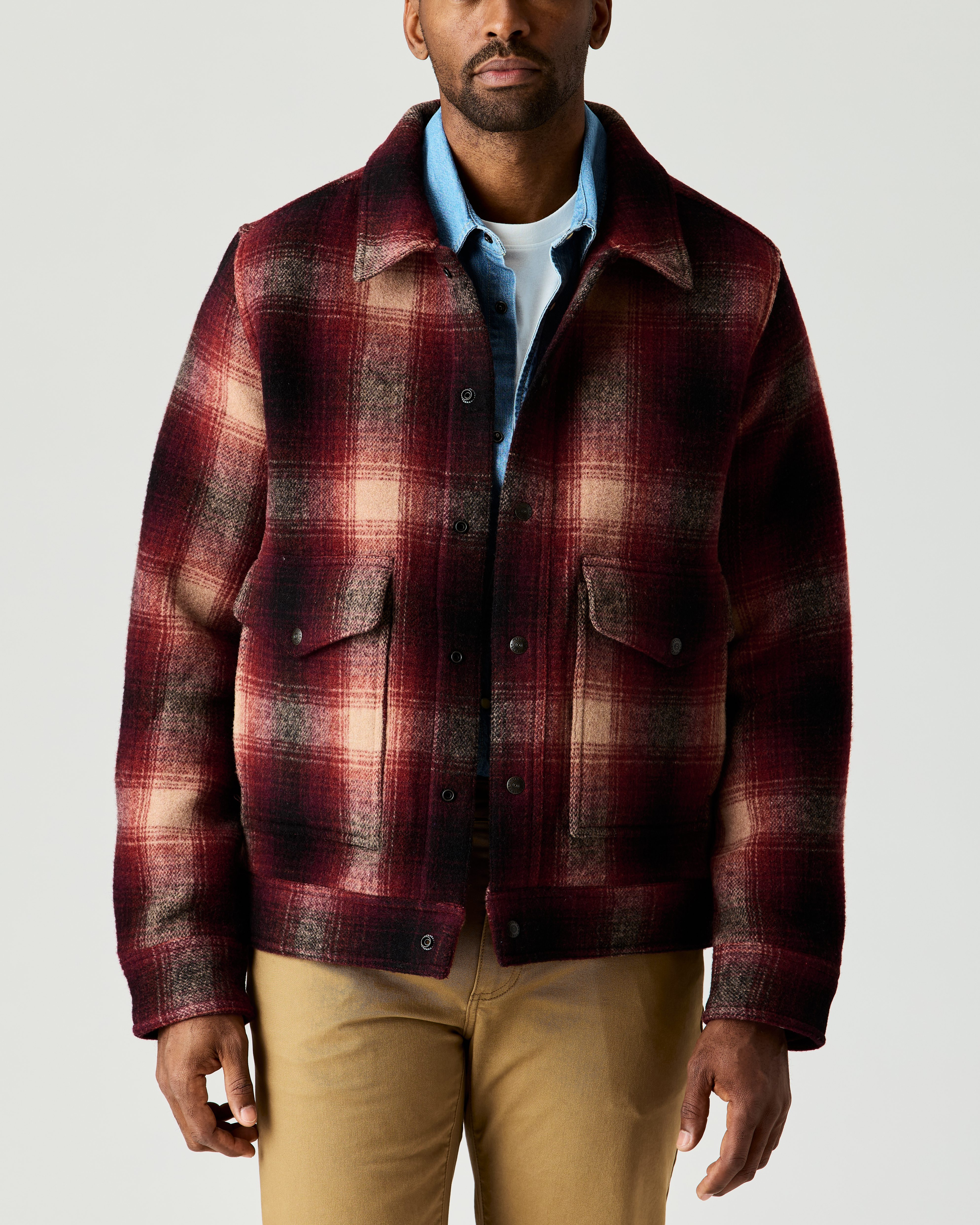 Flint and Tinder Heritage Wool Snap Jacket - Shadow Plaid | Winter