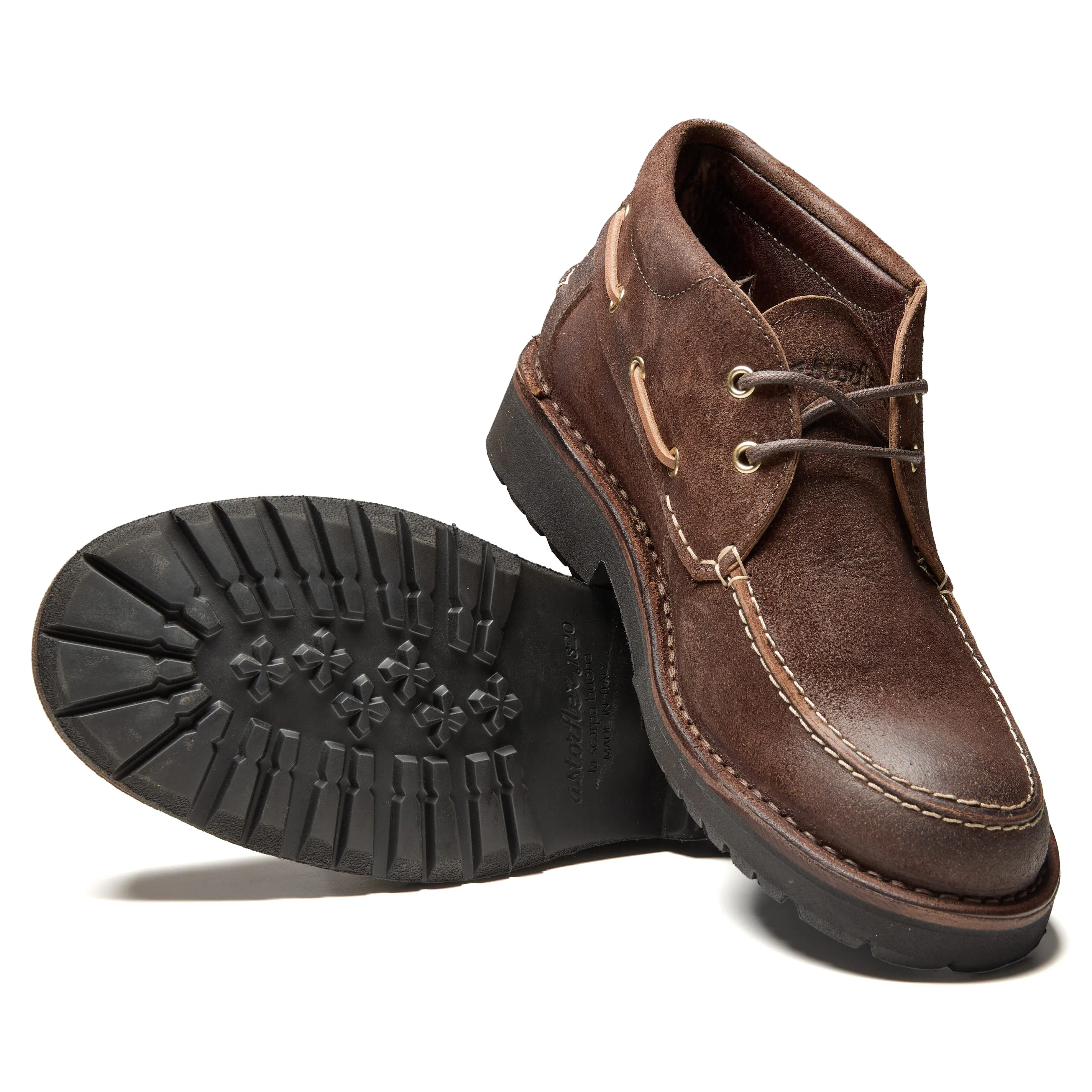 Men\'s Chukka Boots - Brown Nubuck Chelsea-Style with Lug Sole Men main image 3