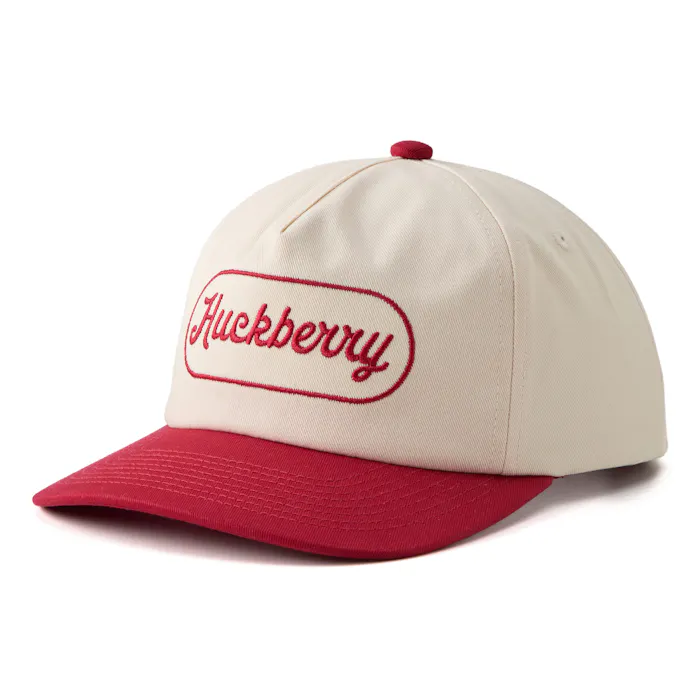 Rag & Bone White Shiny Baseball Cap with Red Script Accent Goorin Script Low Profile Trucker, Dust, Cotton, One Size  main image 4