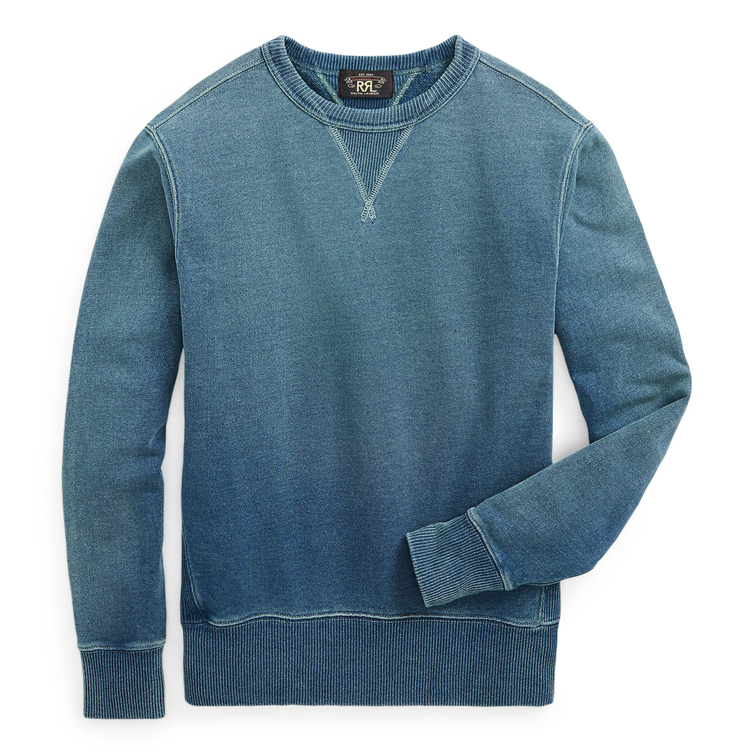 チロル　RRL スウェット RRL Indigo French Terry Sweatshirt - Washed Blue Indigo | Crewneck
