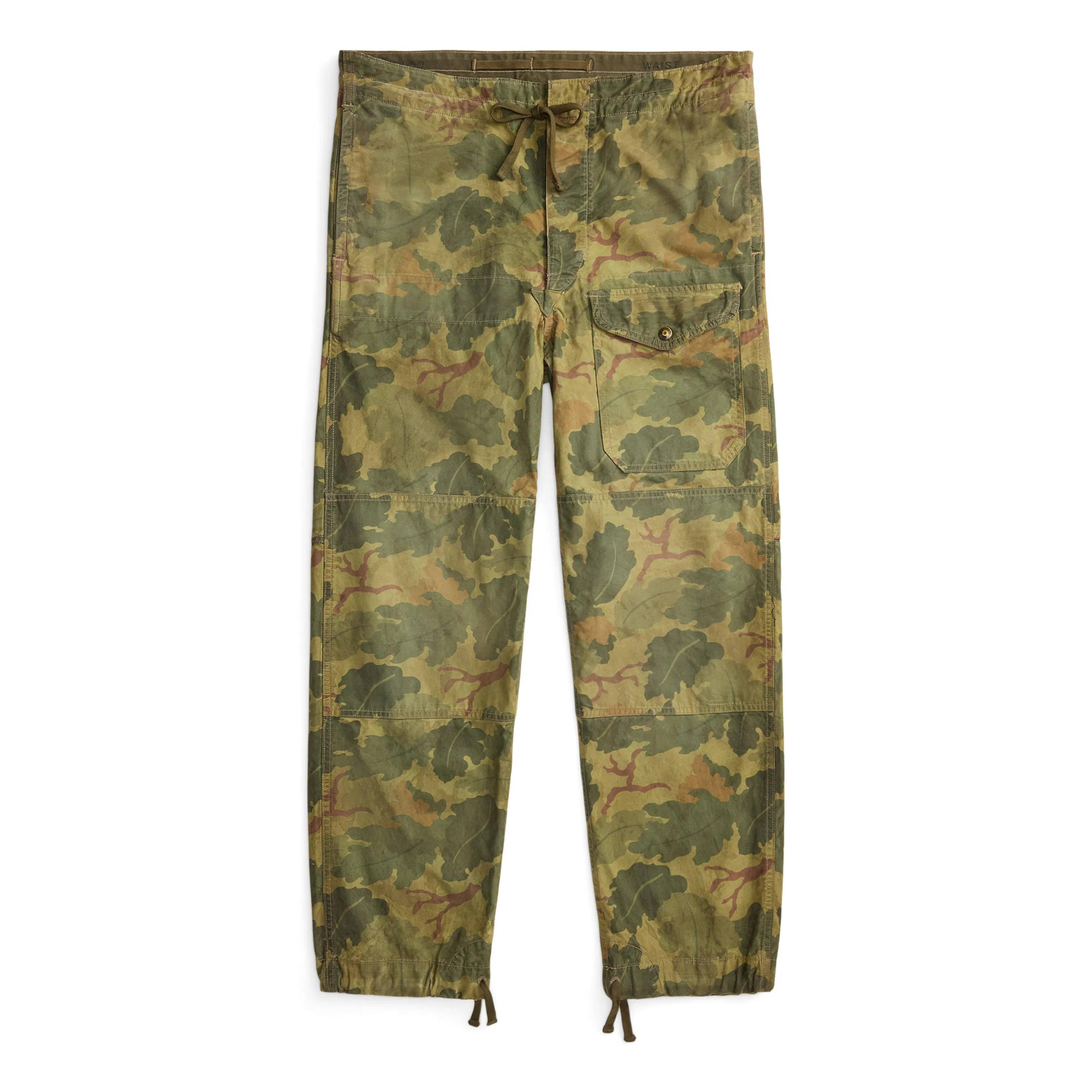 RRL Kempt Drawstring Cargo Pant - Olive Leaf Camo | Drawstring
