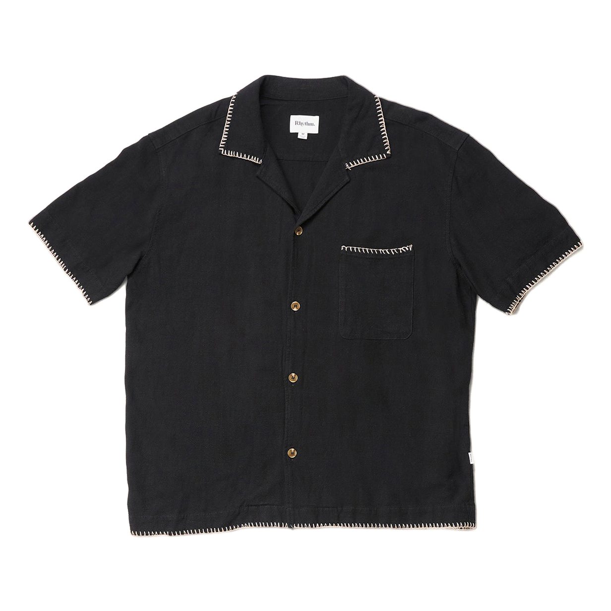 Rhythm Textured Knit Polo - Black | Polo Shirts | Huckberry