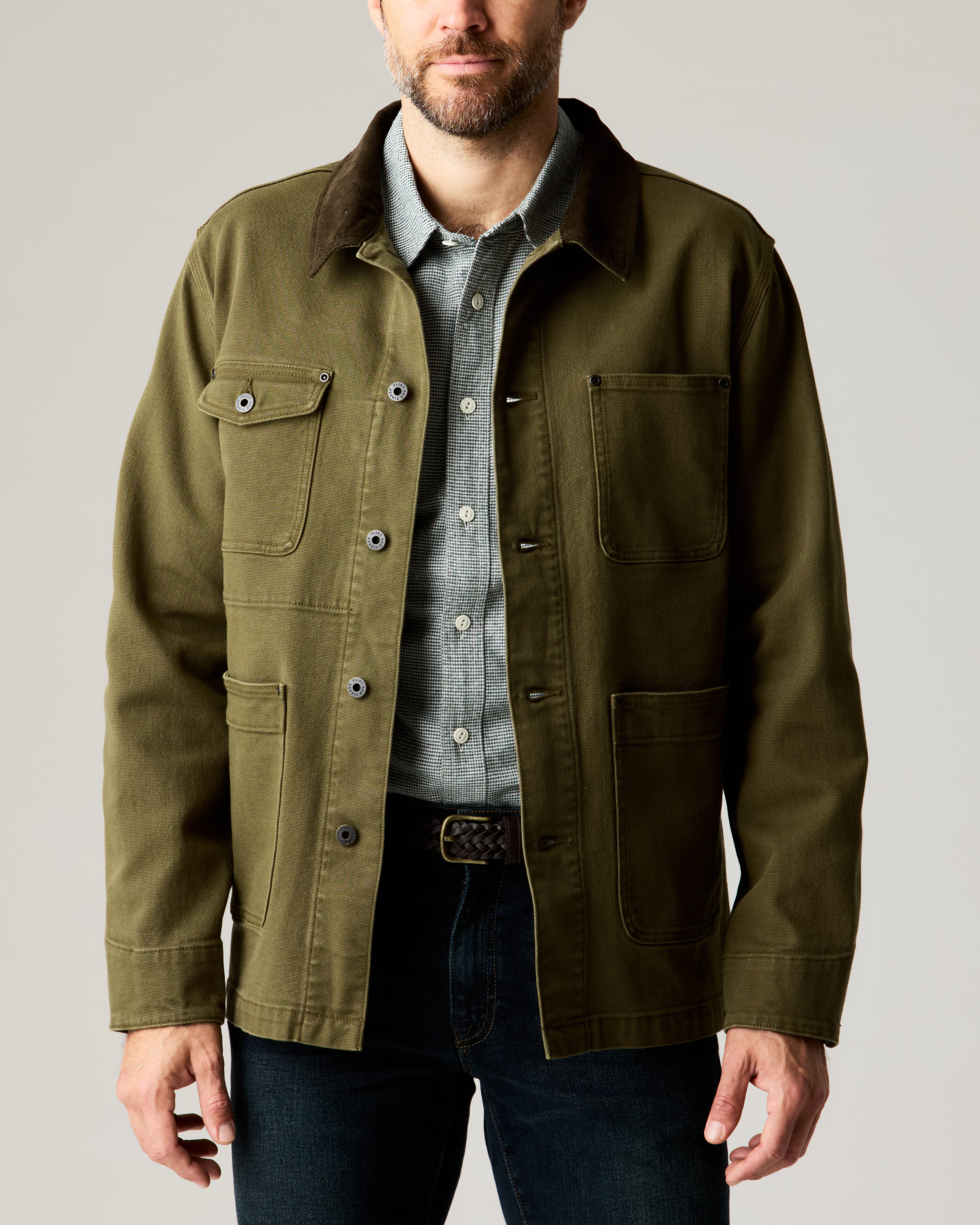 Flint and Tinder Mason Canvas Barn Jacket - Dark Olive | Chore