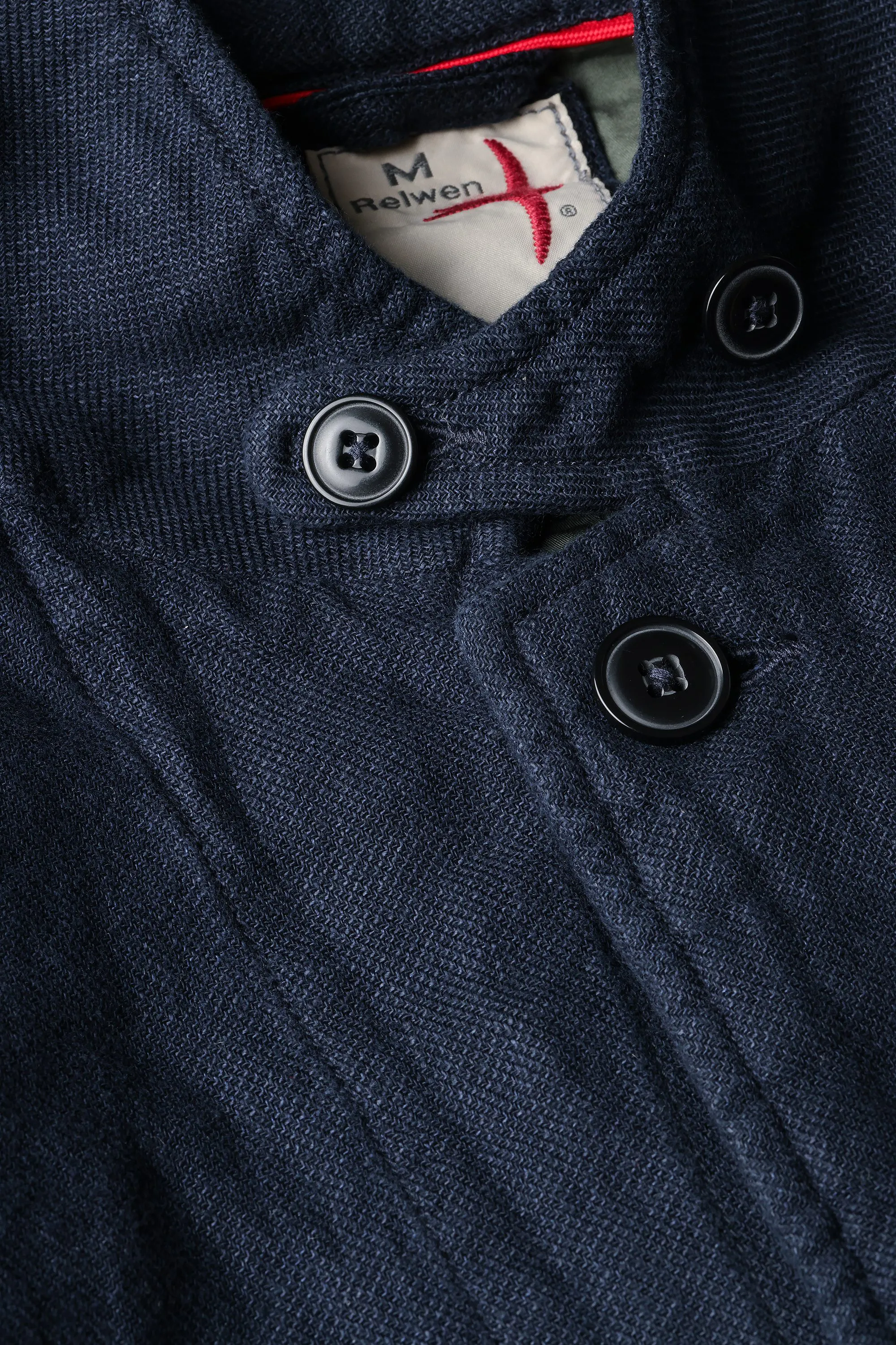 Relwen Tropical Trap Linen Blazer - Dark Navy Hopsack | Blazers 