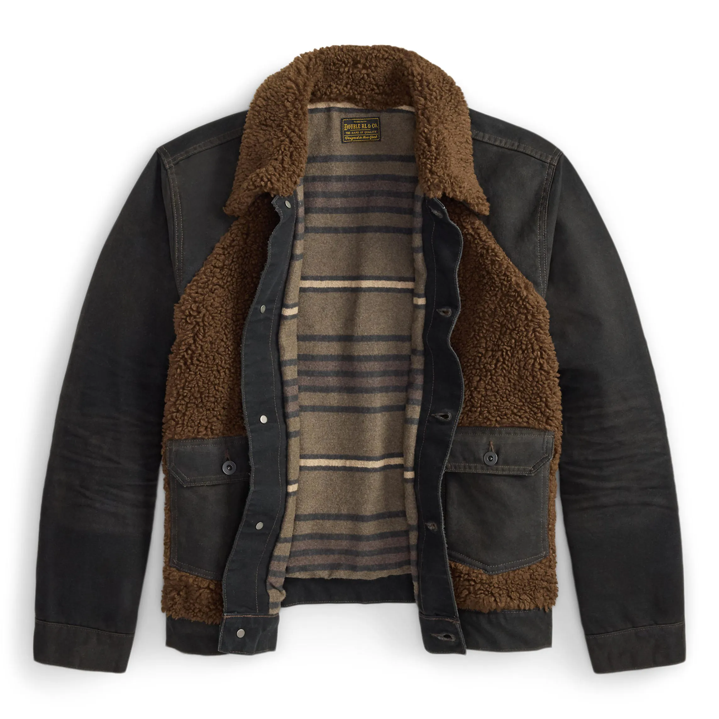 RRL Goodnight Grizzly Jacket - Vintage Black/Brown | Leather