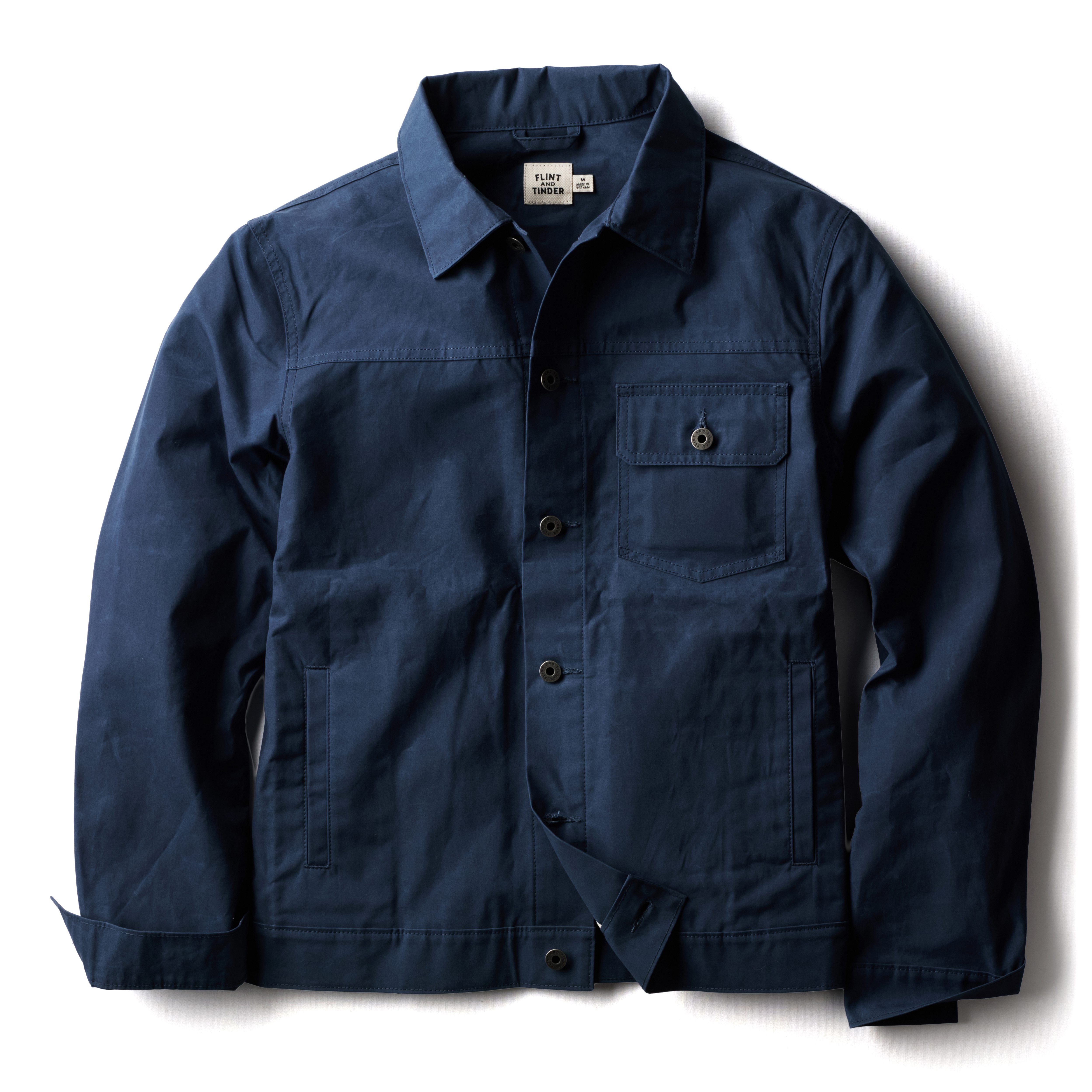 Flint and Tinder Dry Wax Trucker Jacket - Dark Blue | Trucker