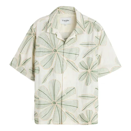 Linen Applique Short Sleeve Shirt