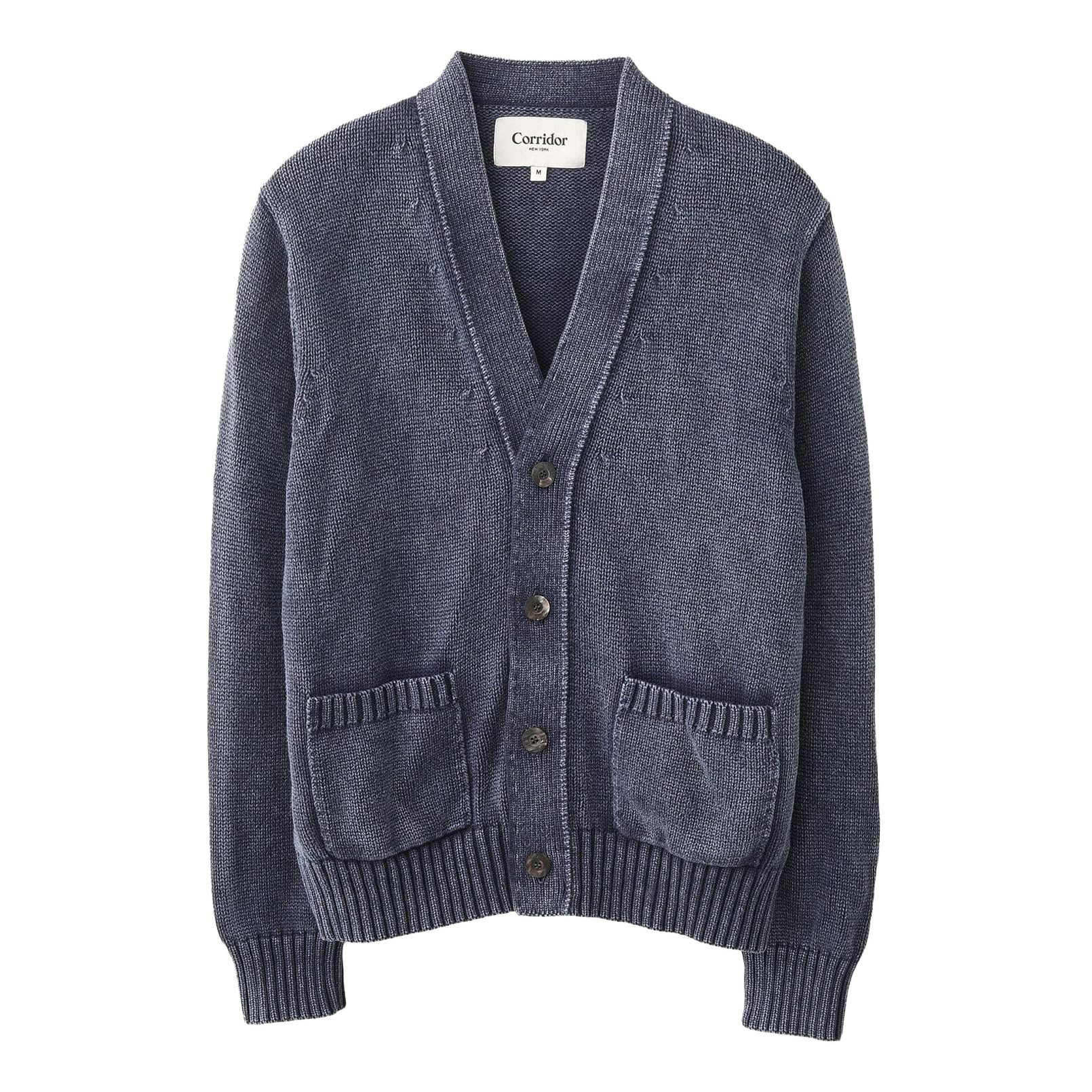 Washed Cotton Cardigan Sweater