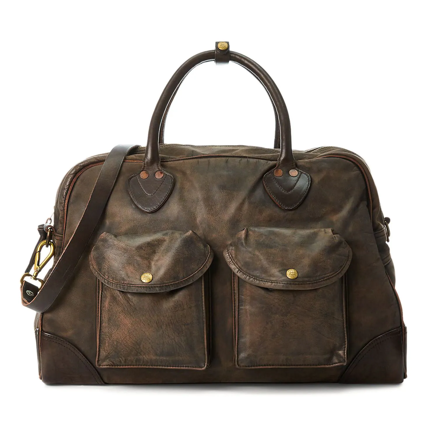 RRL Leather Burlington Duffel - Dark Brown | Duffel Bags | Huckberry