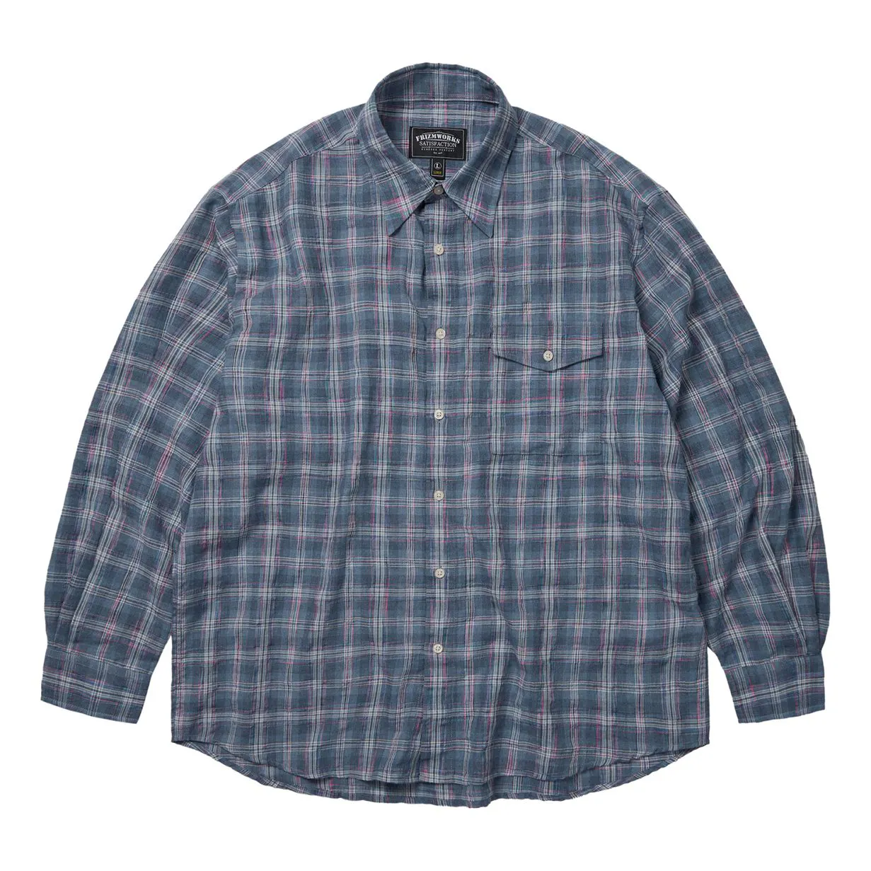 FrizmWORKS Uneven Check Shirt - Blue | Long Sleeve Shirts | Huckberry