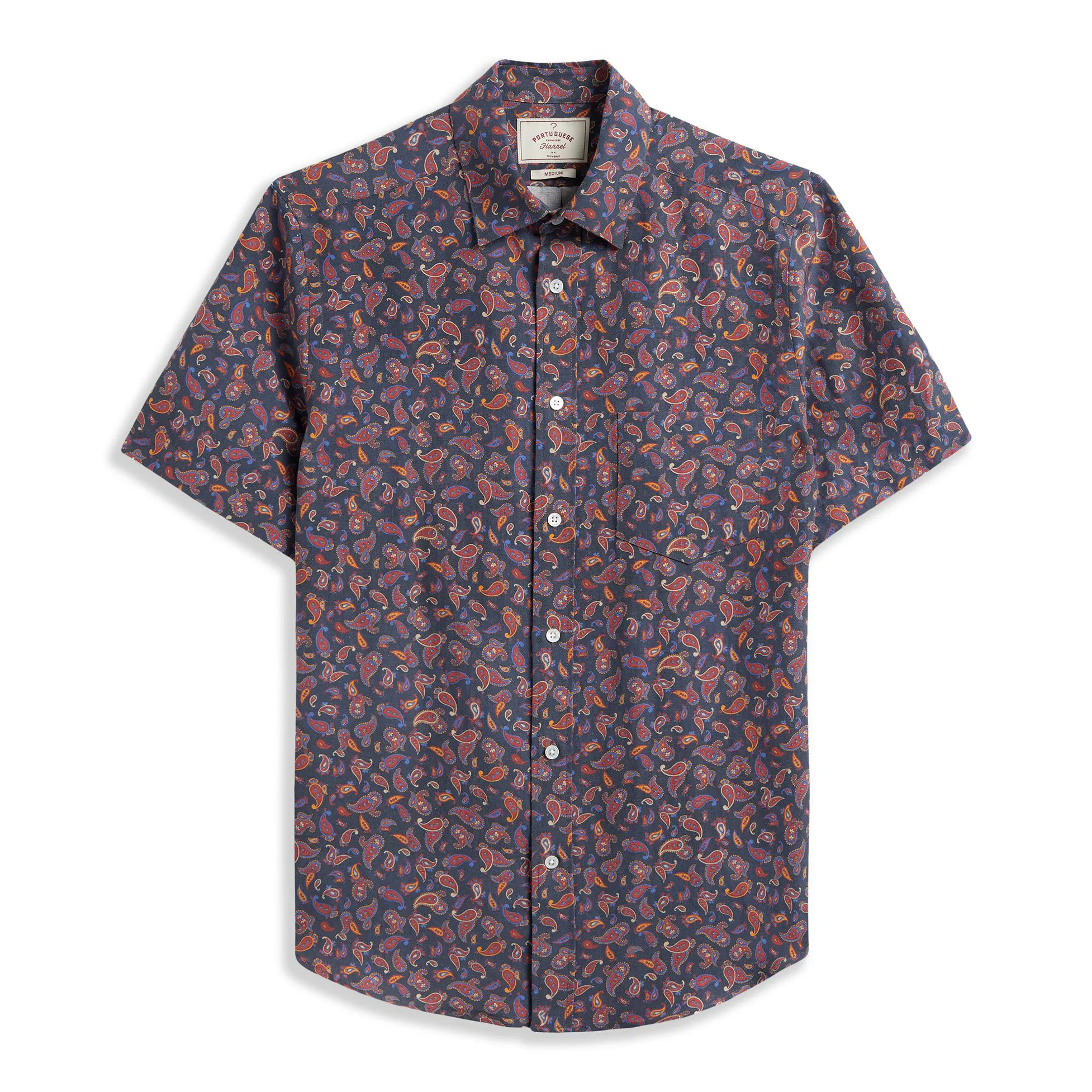 Portuguese Flannel Silk Linen Short Sleeve Shirt - Paisley | Short
