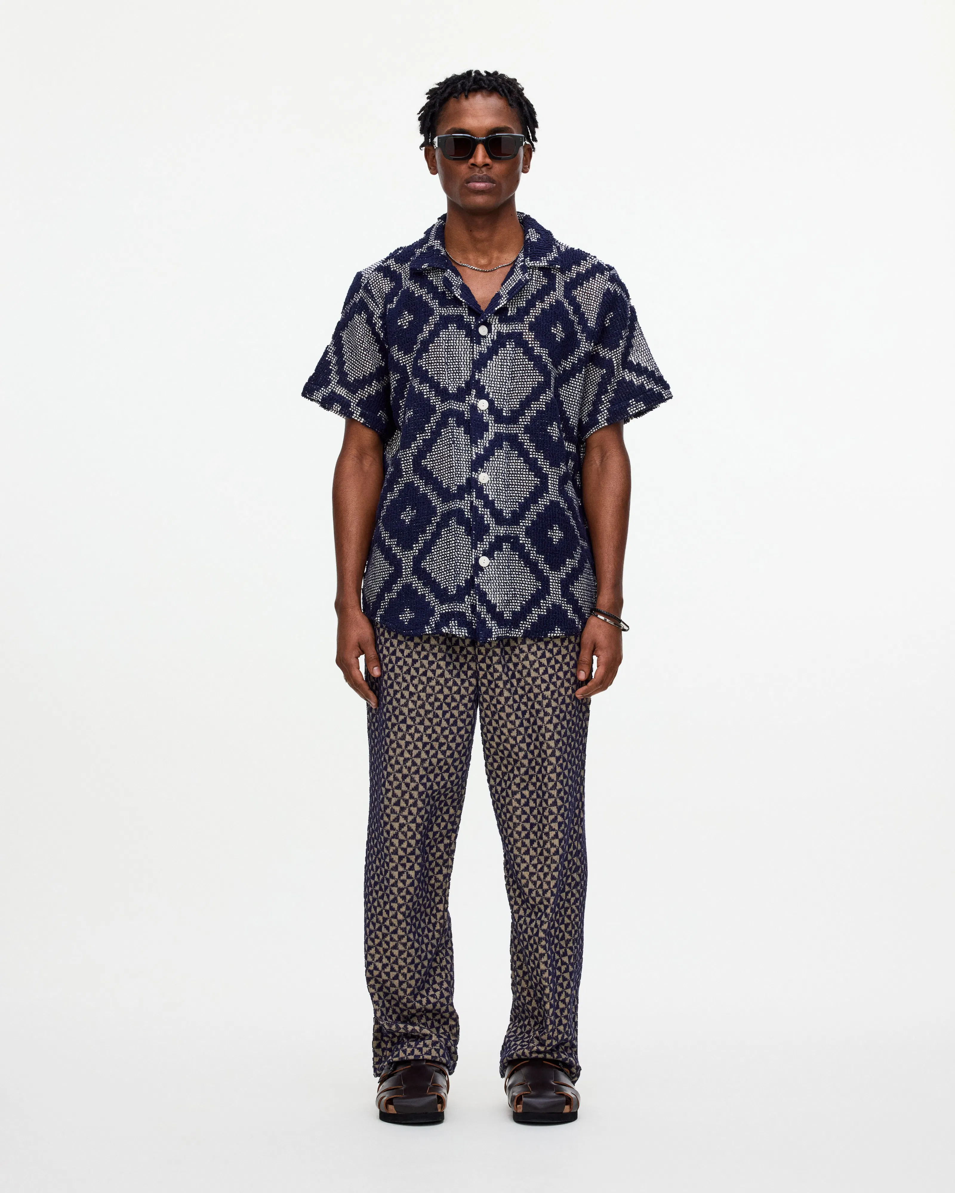 OAS Camp Collar Crochet Shirt - Trastevere | Short Sleeve Shirts