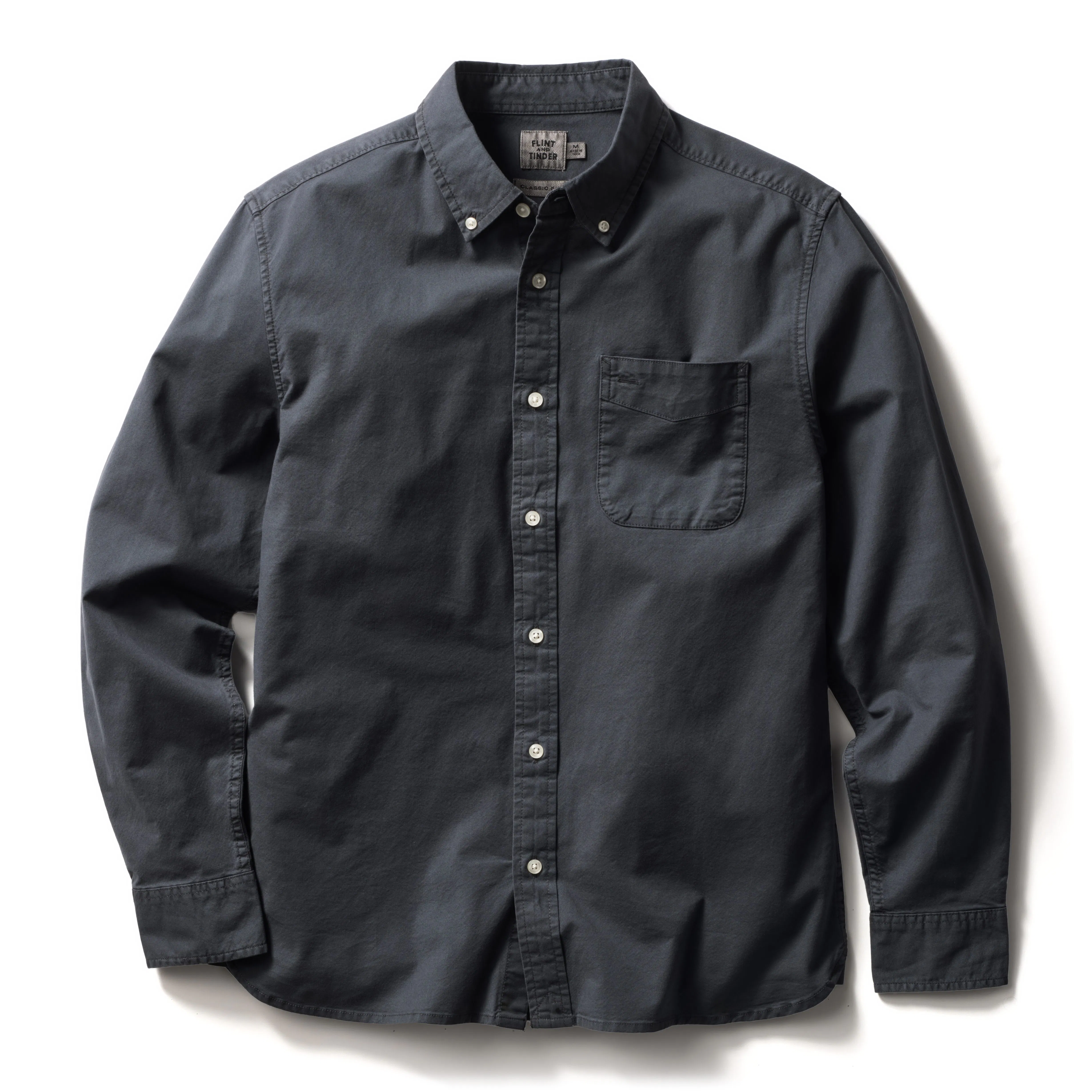 Flint and Tinder Oxford Draftsman Shirt - Washed Black | Long
