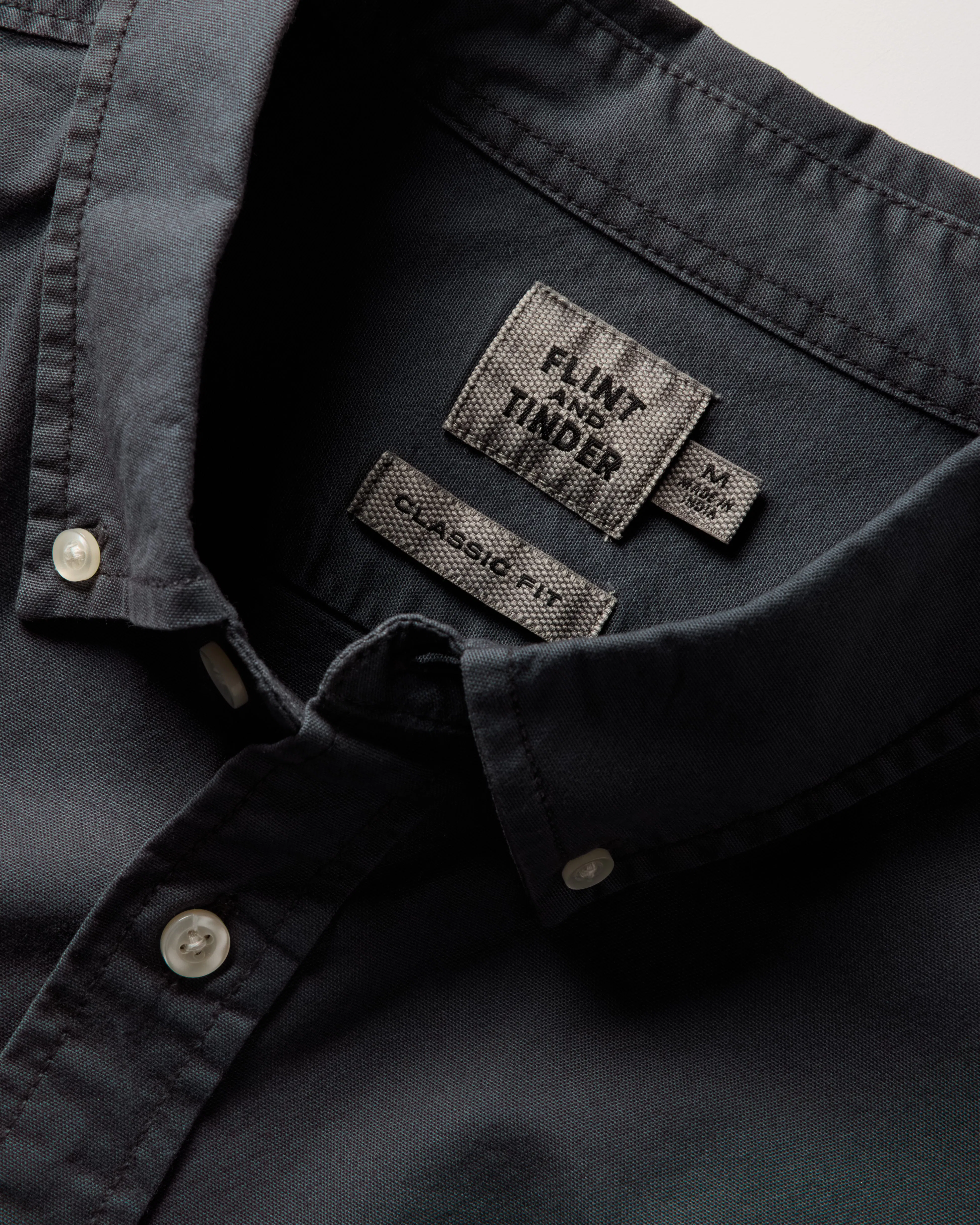 Flint and Tinder Oxford Draftsman Shirt - Washed Black | Long